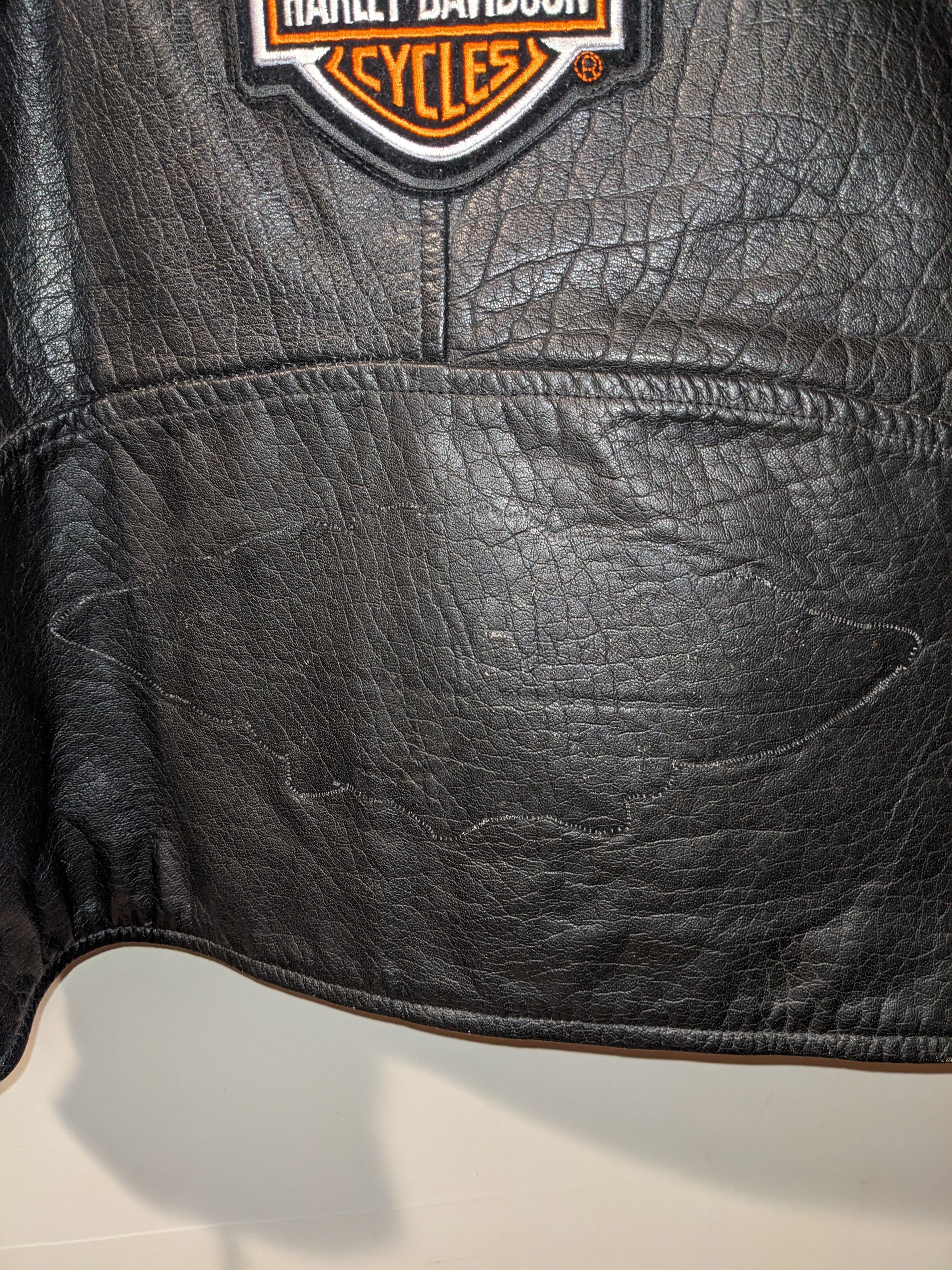 Vintage 90s Harley Davidson Motorcycle Tall Leather Jacket