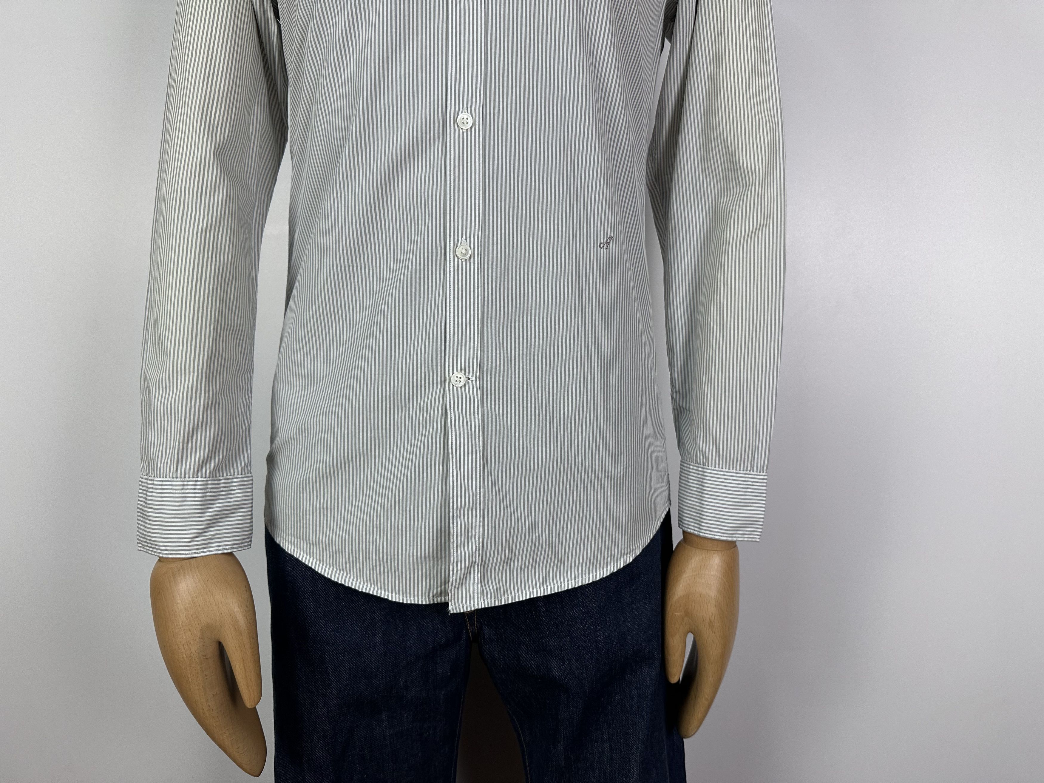 Acne Studios Acne Slim Stripe 2 Mens Shirt Long Sleeve Gray Size 46 Size US S / EU 44-46 / 1 - 4 Thumbnail