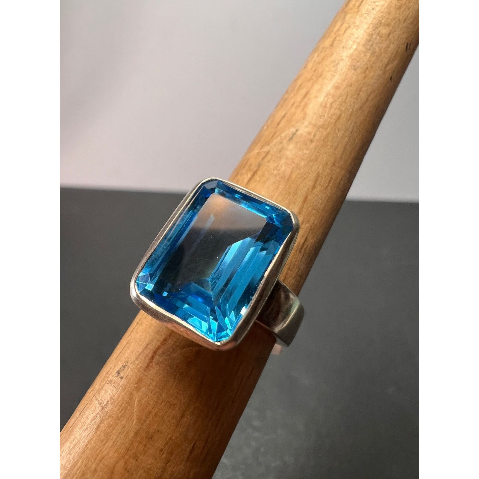 Other NEW Swiss blue topaz sterling silver ring size 7 Size ONE SIZE - 2 Thumbnail