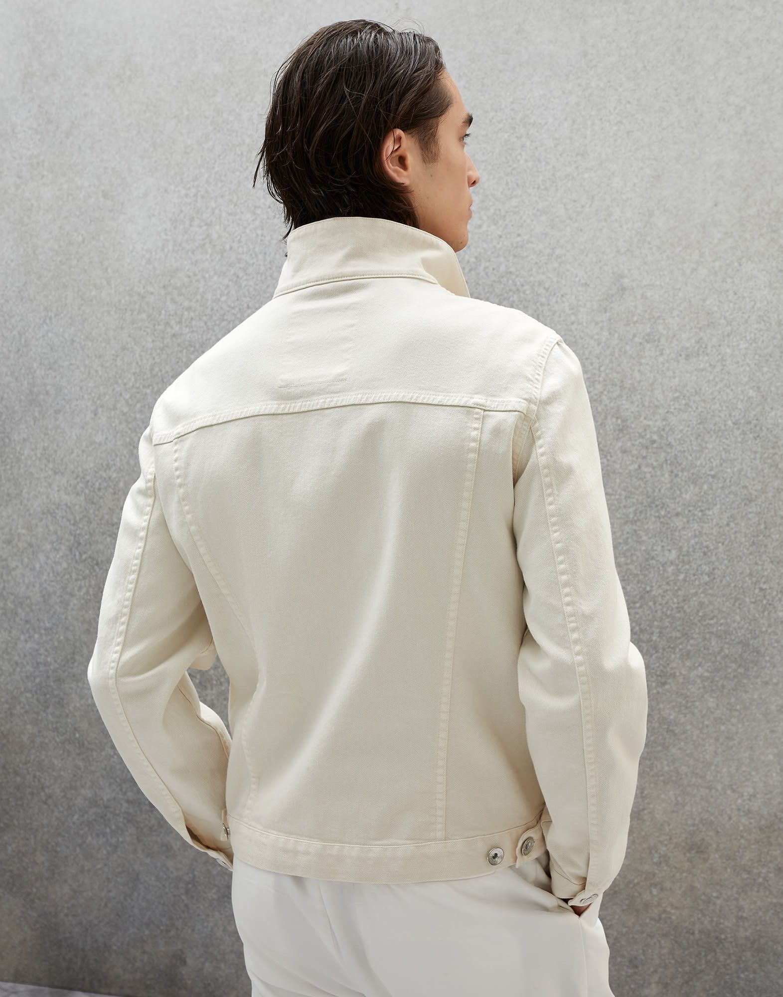 Brunello Cucinelli o1w1db10225 Denim Jacket in White Size US M / EU 48-50 / 2 - 2 Thumbnail