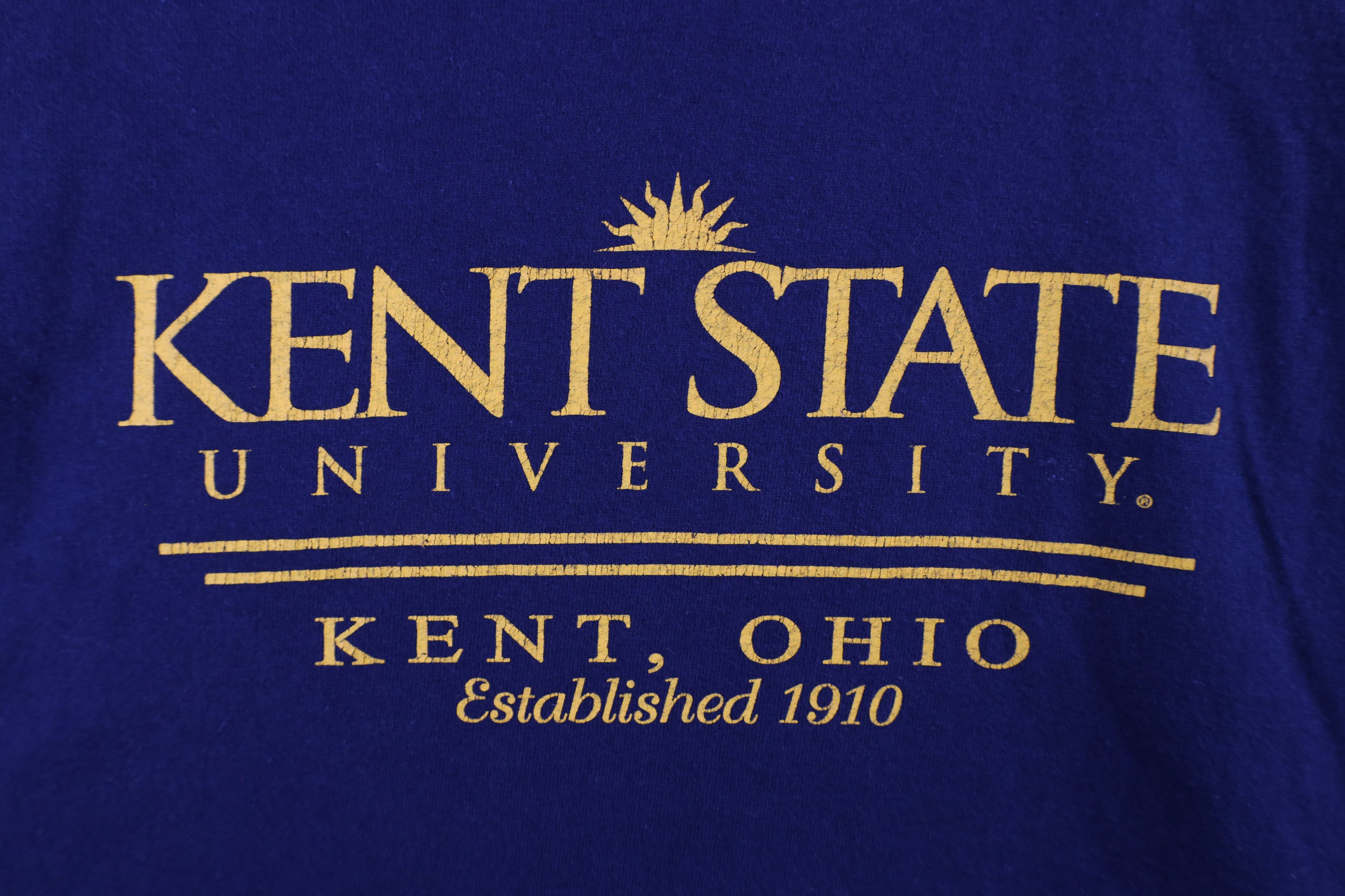 Vintage Vintage 90s Out Kent State University T-Shirt Blue Cotton Size US L / EU 52-54 / 3 - 4 Thumbnail