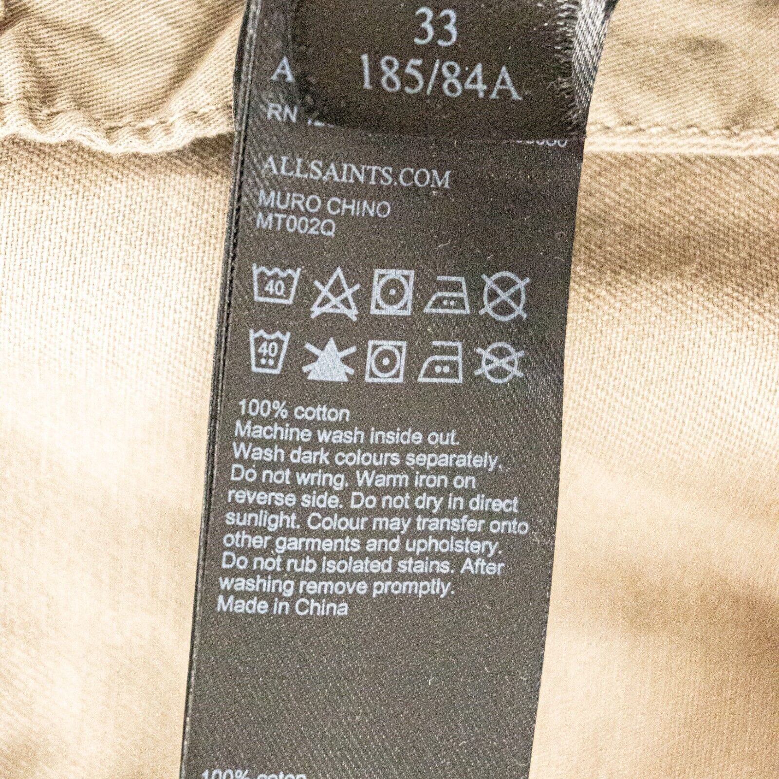 Allsaints ALL SAINTS Men's Muro Cropped Tappered Chino Pants in Khaki Size US 33 - 9 Thumbnail