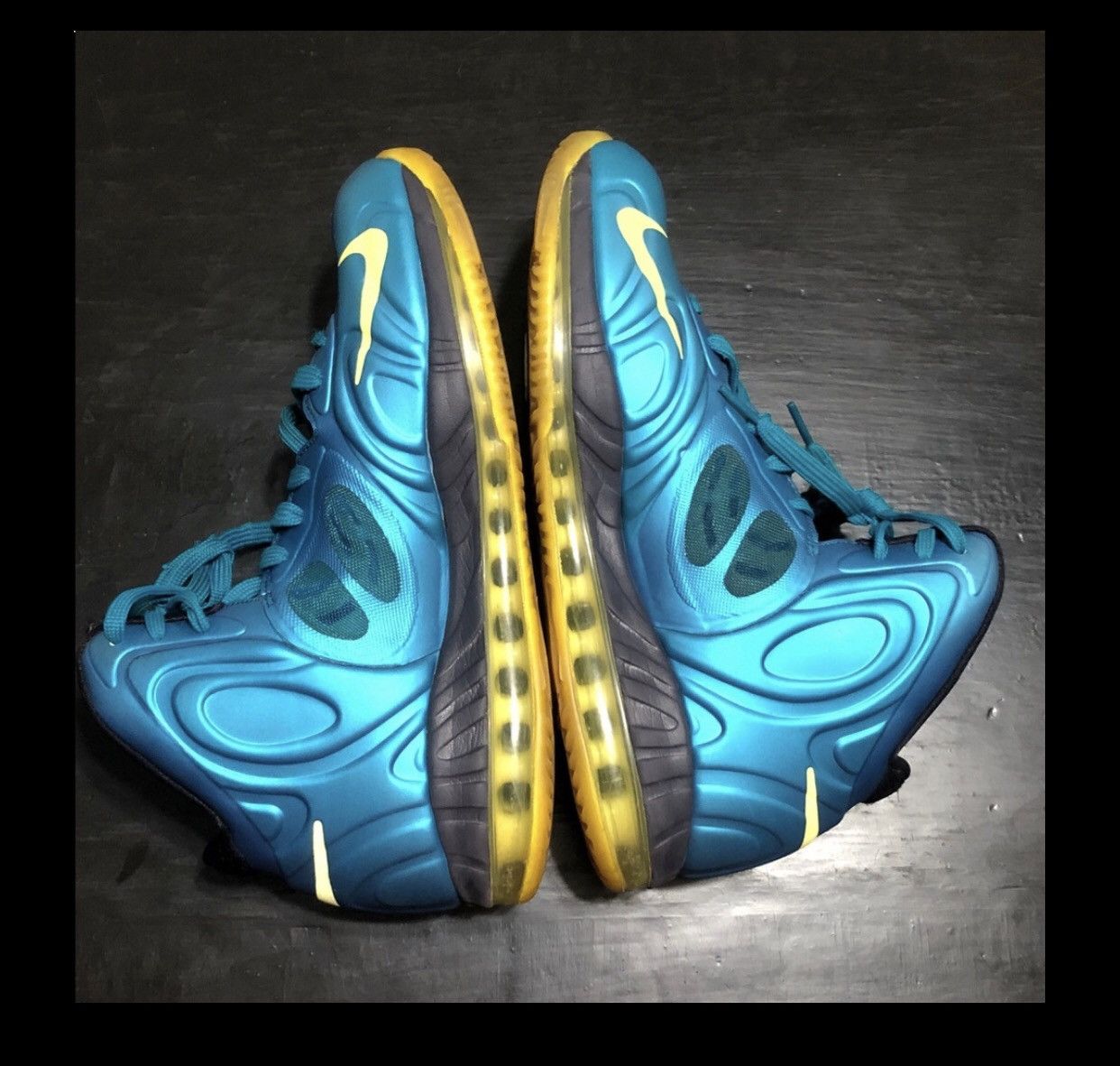Nike NIKE HYPERPOSITE TEAL BLUE AND YELLOW HIGH TOPS MENS 9.5 Size US 9.5 / EU 42-43 - 4 Thumbnail