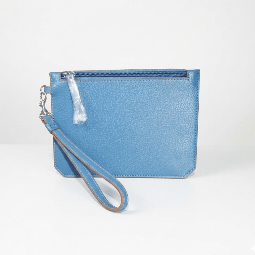 Anne Klein Anne Klein 8x6" NEW Wristlet Pouch Denim Blue Zip Top Wallet Size ONE SIZE - 1 Thumbnail