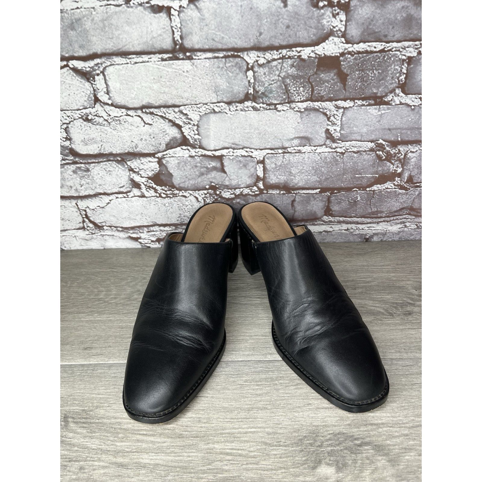 Madewell Madewell Black Leather THE HARPER Mules Slip On Clogs Heels Size US 8.5 / IT 38.5 - 14 Thumbnail