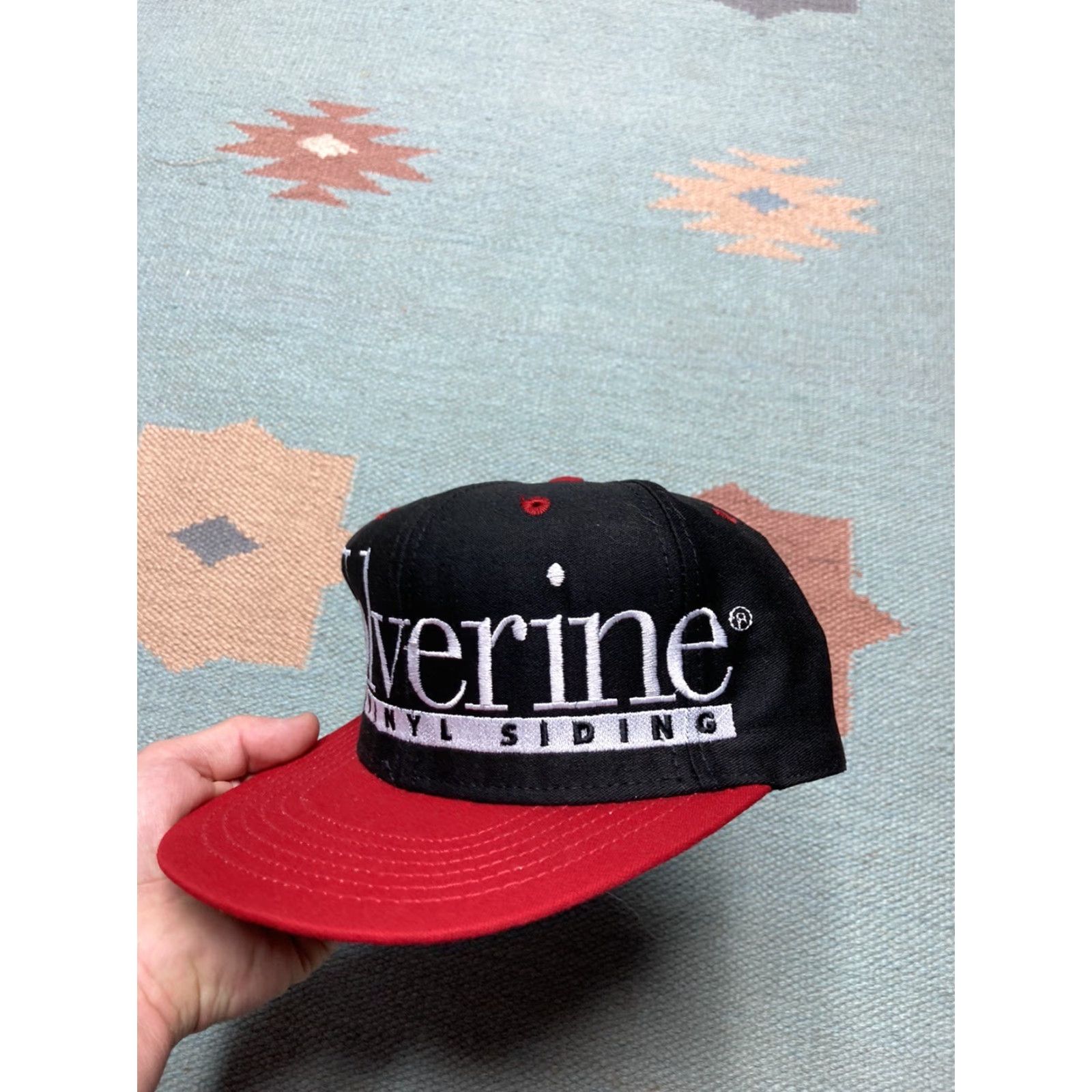 Vintage VINTAGE Snapback Hat Cap Wolverine Vinyl Siding Construction USA Snapback Adjustable Black Mens Spellout USA Size ONE SIZE - 3 Thumbnail