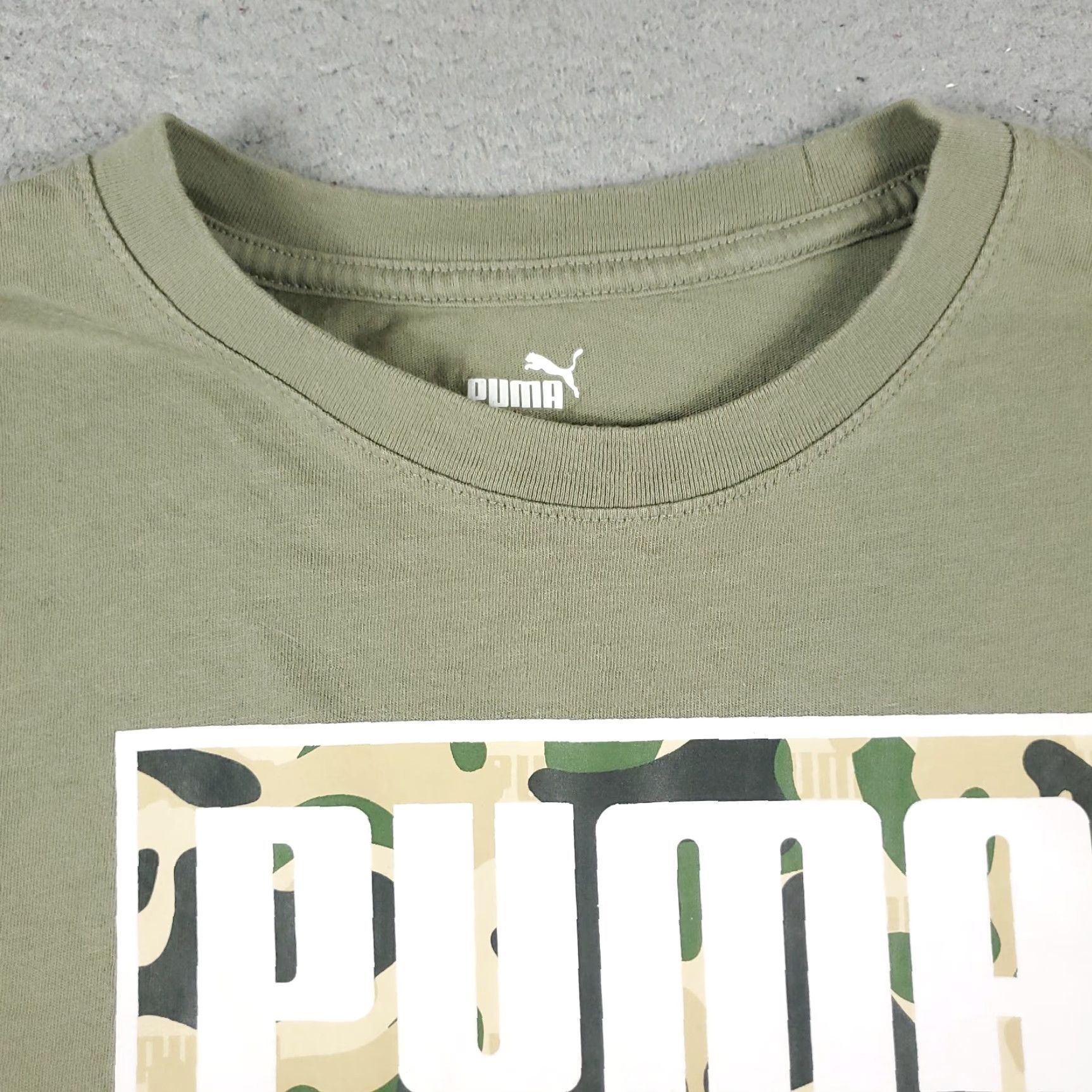 Puma PUMA T Shirt Mens Size L Beige Casual Short Sleeve Adult Regular Fit Logo Cotton Blend Size US L / EU 52-54 / 3 - 3 Thumbnail