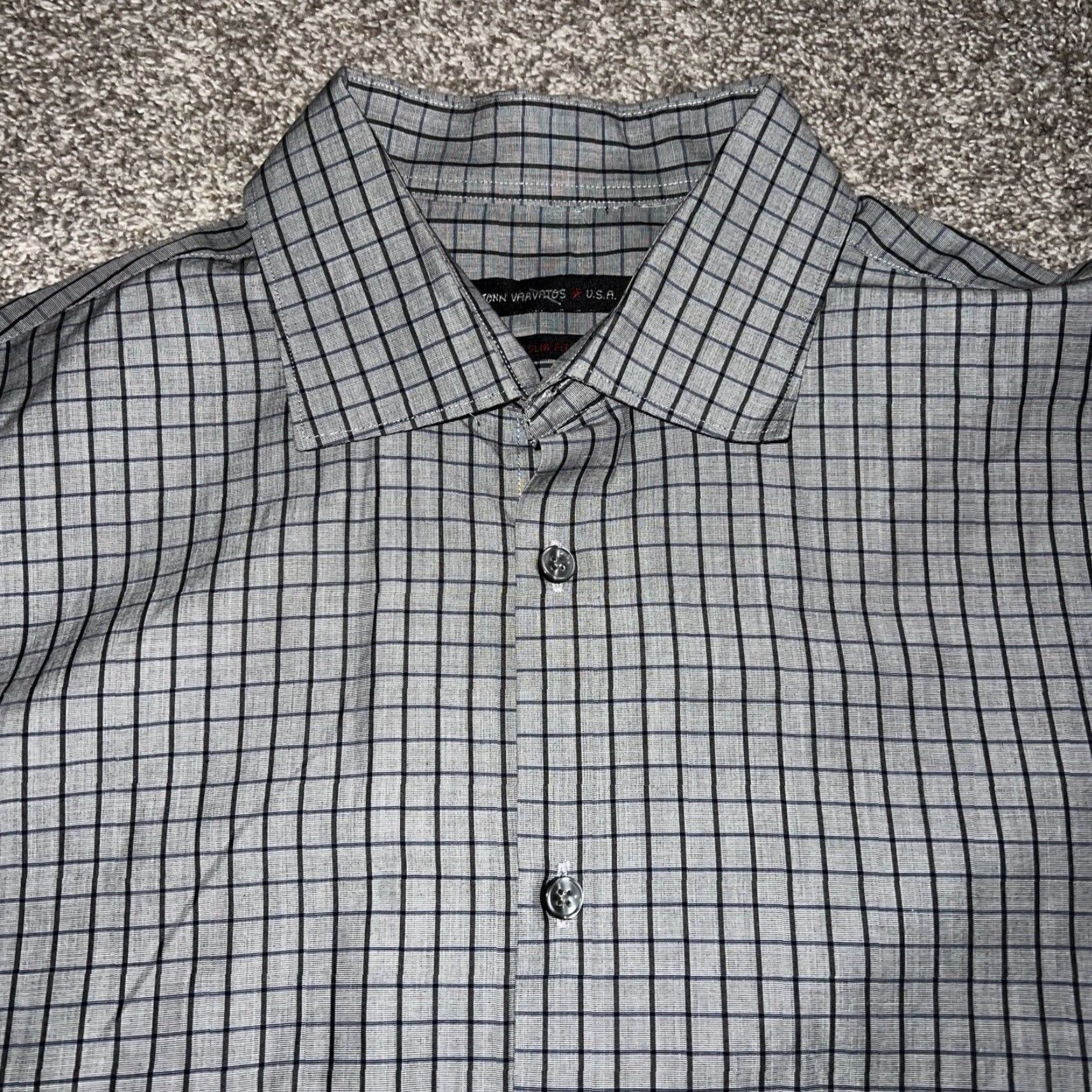 John Varvatos John Varvatos Shirt Size 16 Gray Button Down Slim Fit USA Mens Size US L / EU 52-54 / 3 - 2 Thumbnail