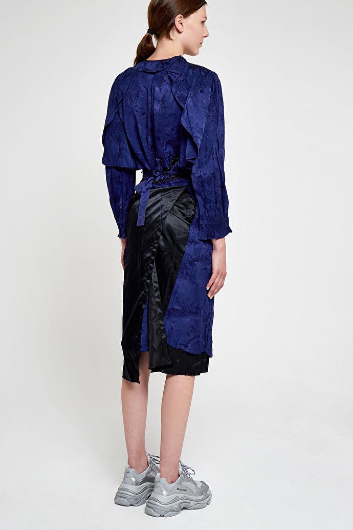 Balenciaga o1y0625 Midi Dress in Bright Blue/Black Size M / US 6-8 / IT 42-44 - 4 Thumbnail