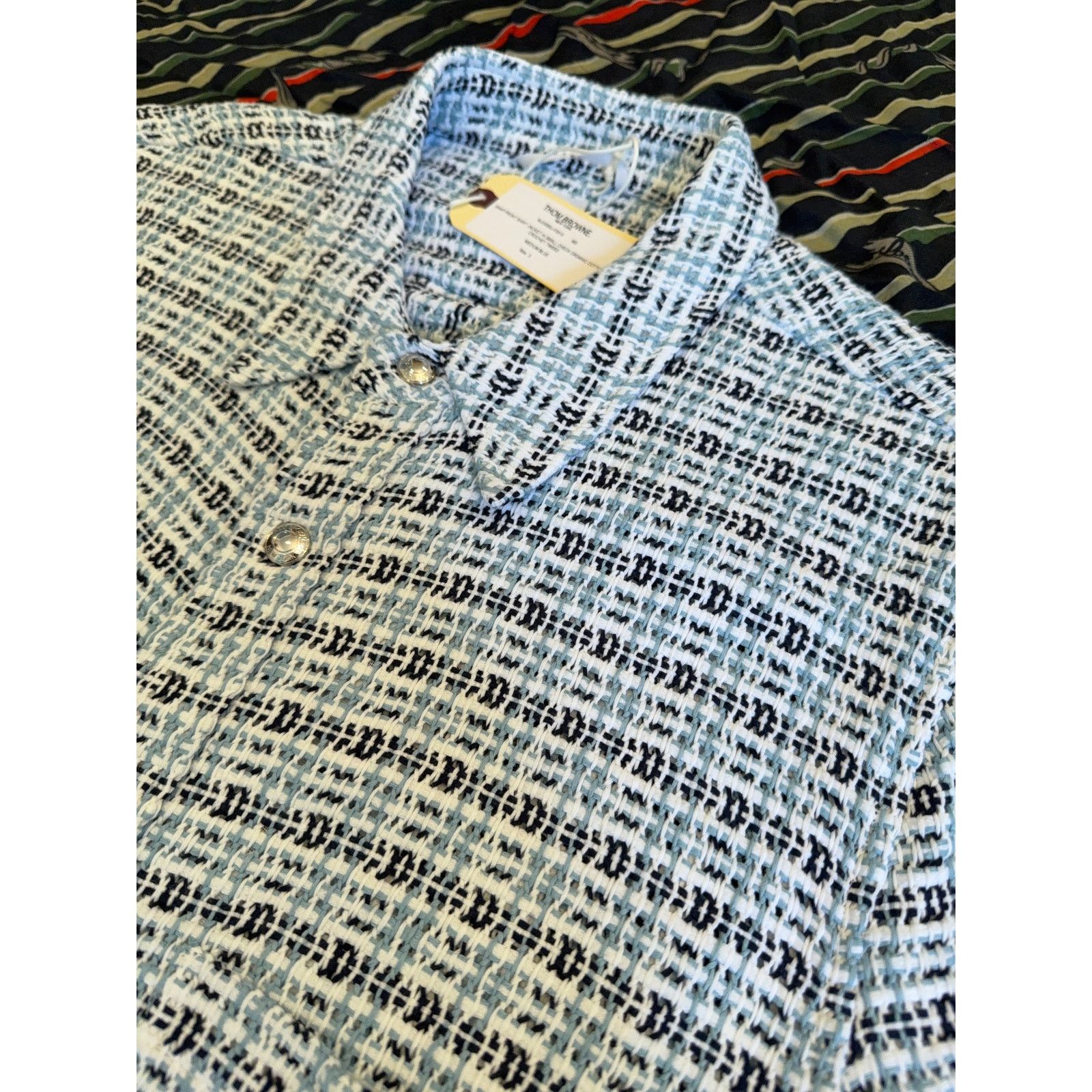 Thom Browne $2,850 Thom Browne Crochet Tweed Snap Fromt Shirt Jacket - 3 Size US L / EU 52-54 / 3 - 5 Thumbnail