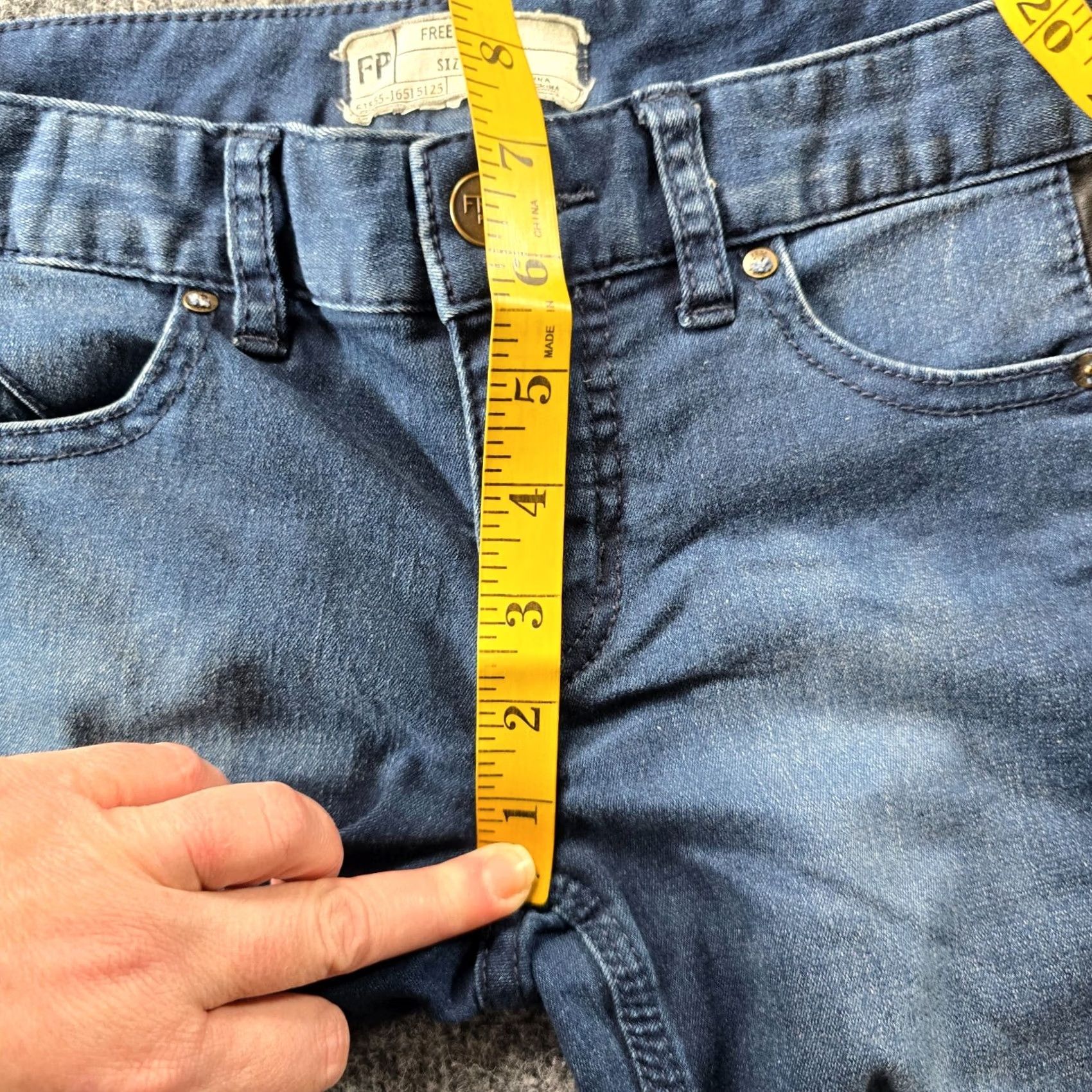 Free People Free People Jeans Womens 25 Blue Size Leather Stripe Denim Skinny Capsule Casual Size 42" / US 20 - 6 Thumbnail