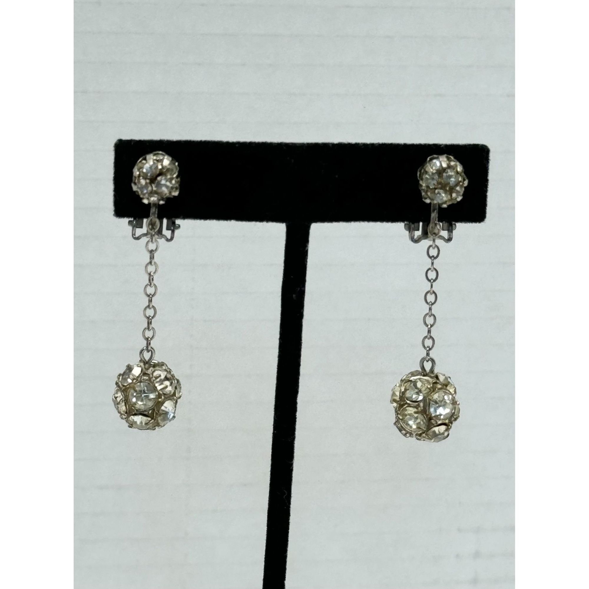Vintage Vintage rhinestone ball drop earrings Size ONE SIZE - 4 Thumbnail
