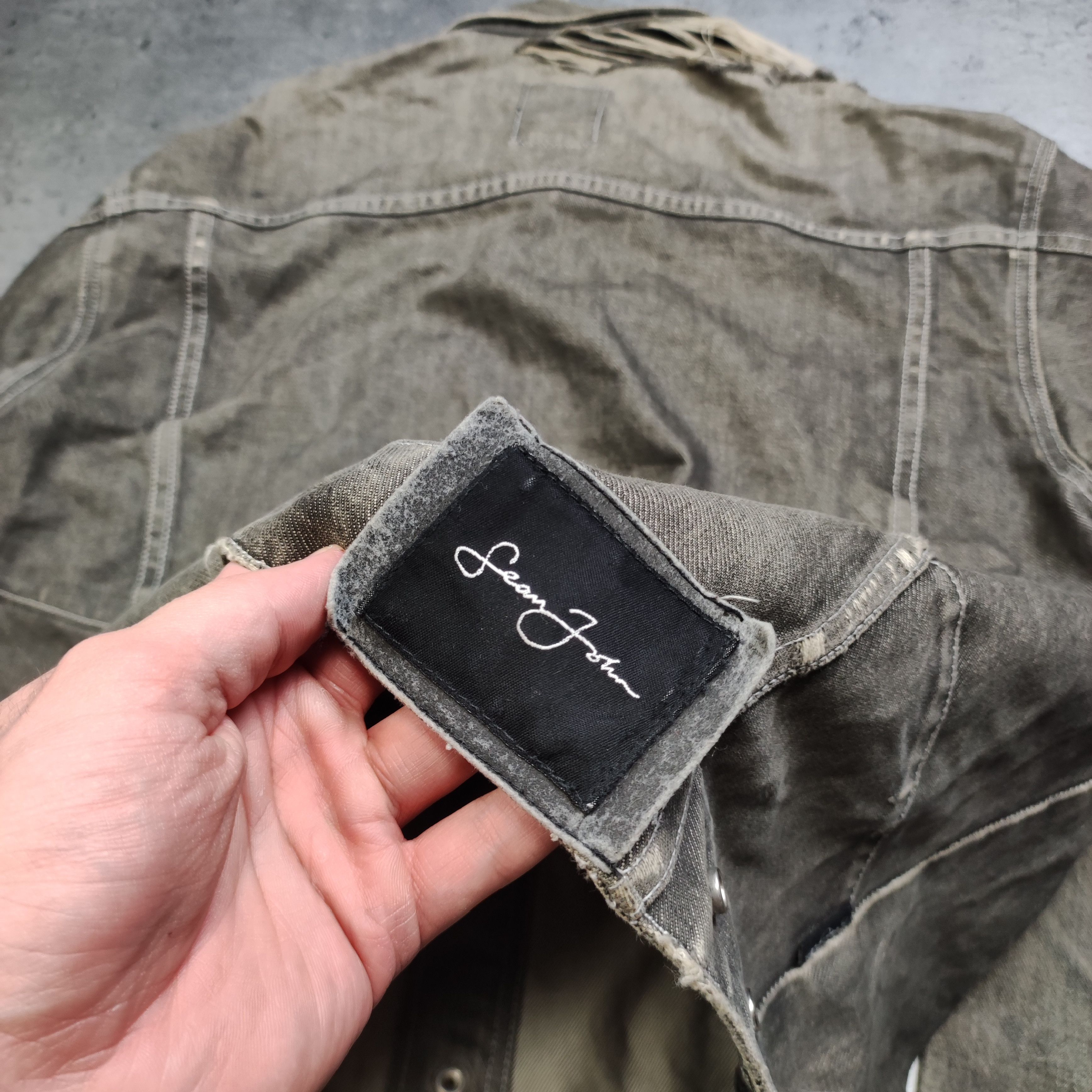 Sean John × Vintage RARE OG Sean John Washed Distressed Light Pocket Jacket Size US L / EU 52-54 / 3 - 8 Thumbnail