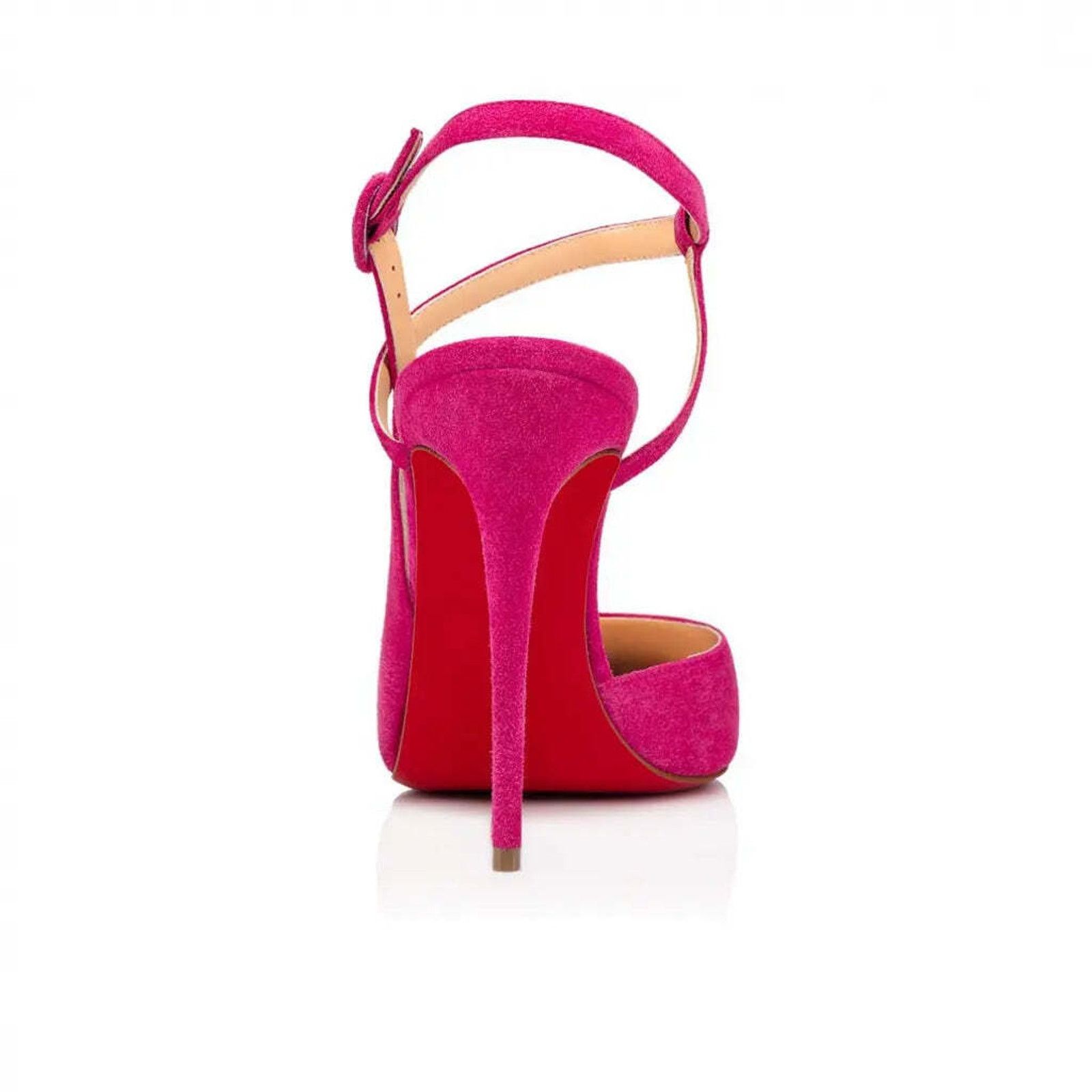 Christian Louboutin Jenlove 100 Grenat Pink Ankle Strap Pointed Heel Pump 40 Size US 10 / IT 40 - 10 Thumbnail