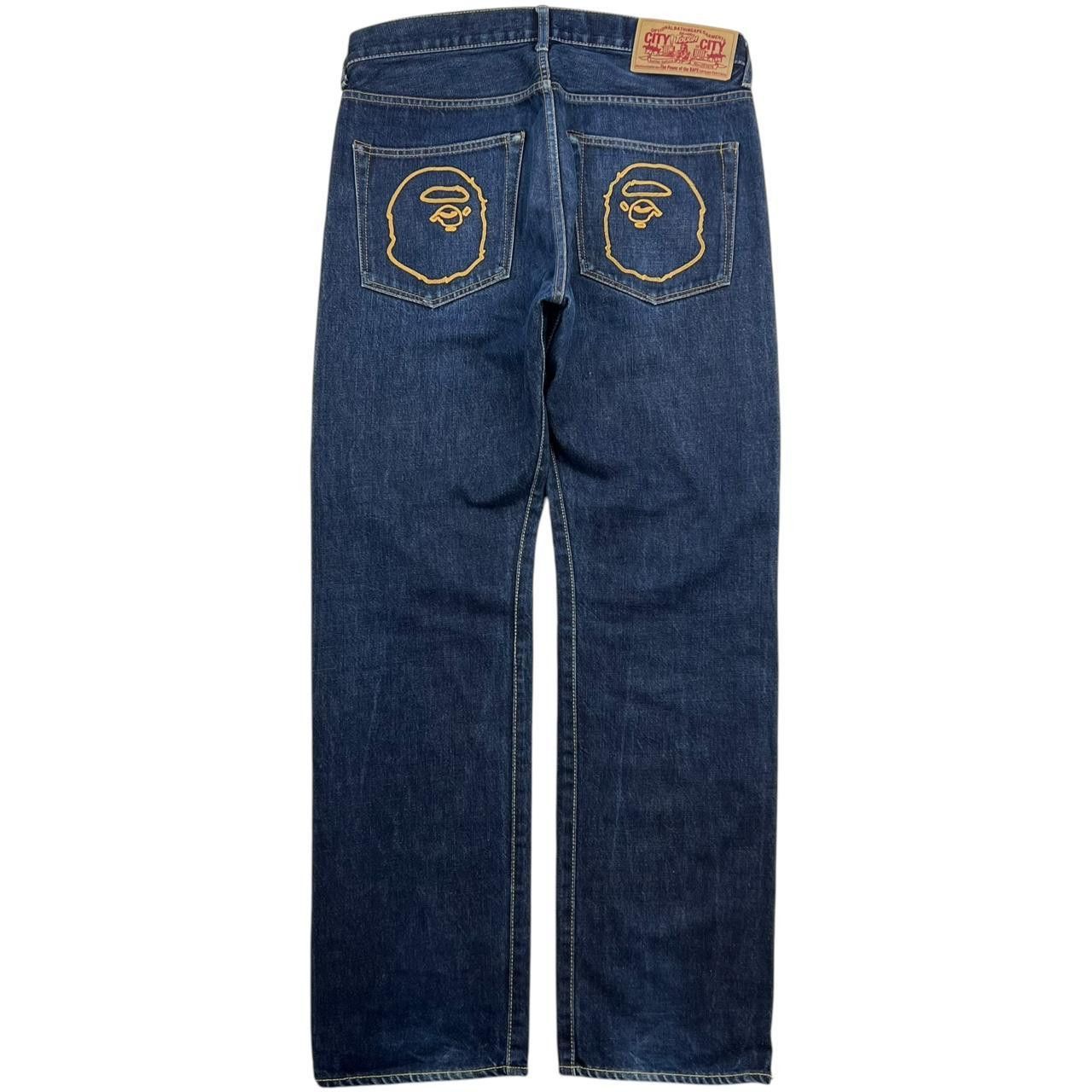Bape Vintage Bape Embroidered Ape Head Denim Jeans - Waist: 34” Size US 34 / EU 50 - 1 Thumbnail