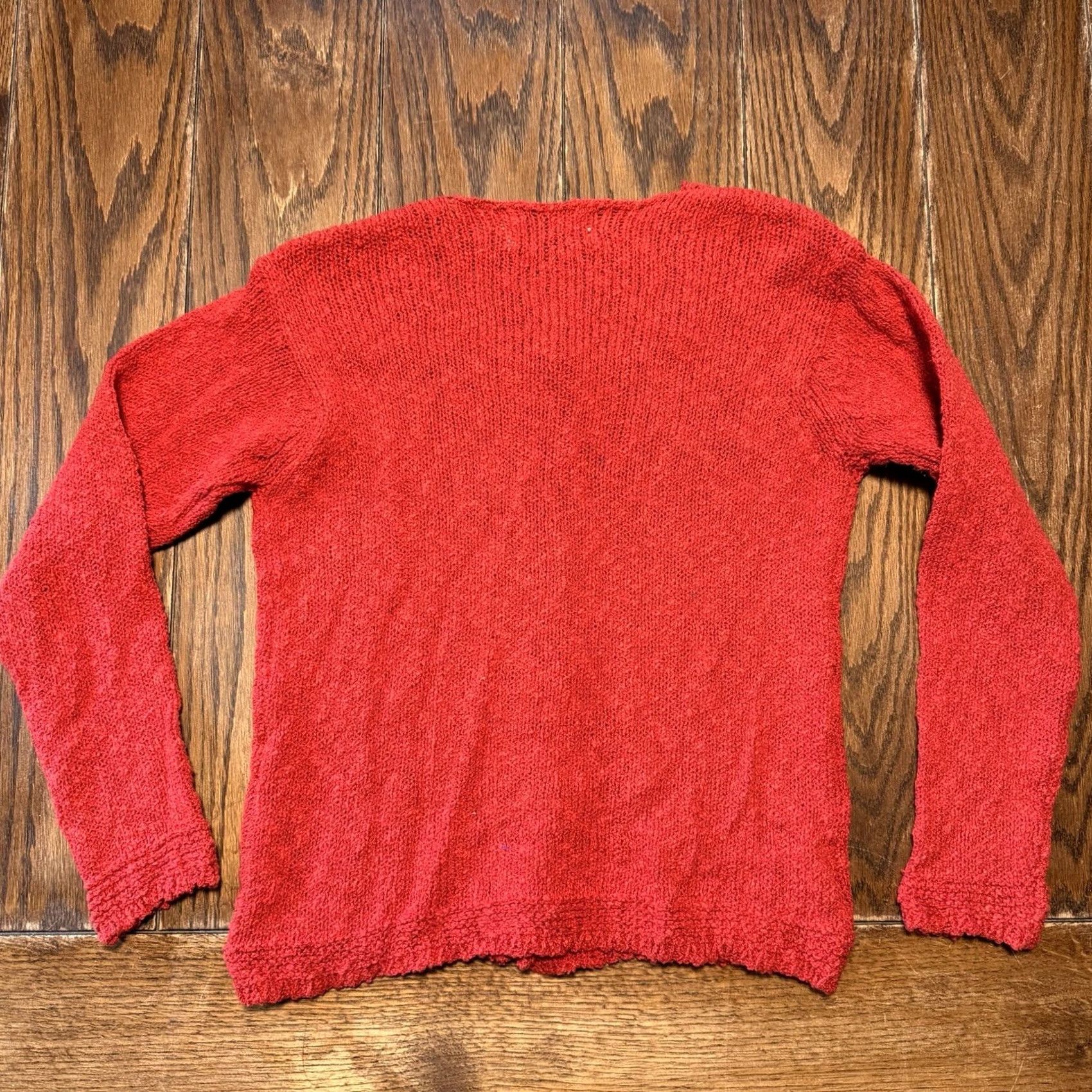 Vintage VINTAGE Aran Crafts Red Cardigan Sweater Cable Knit Button Linen Ireland Womens Medium Size M / US 6-8 / IT 42-44 - 3 Thumbnail