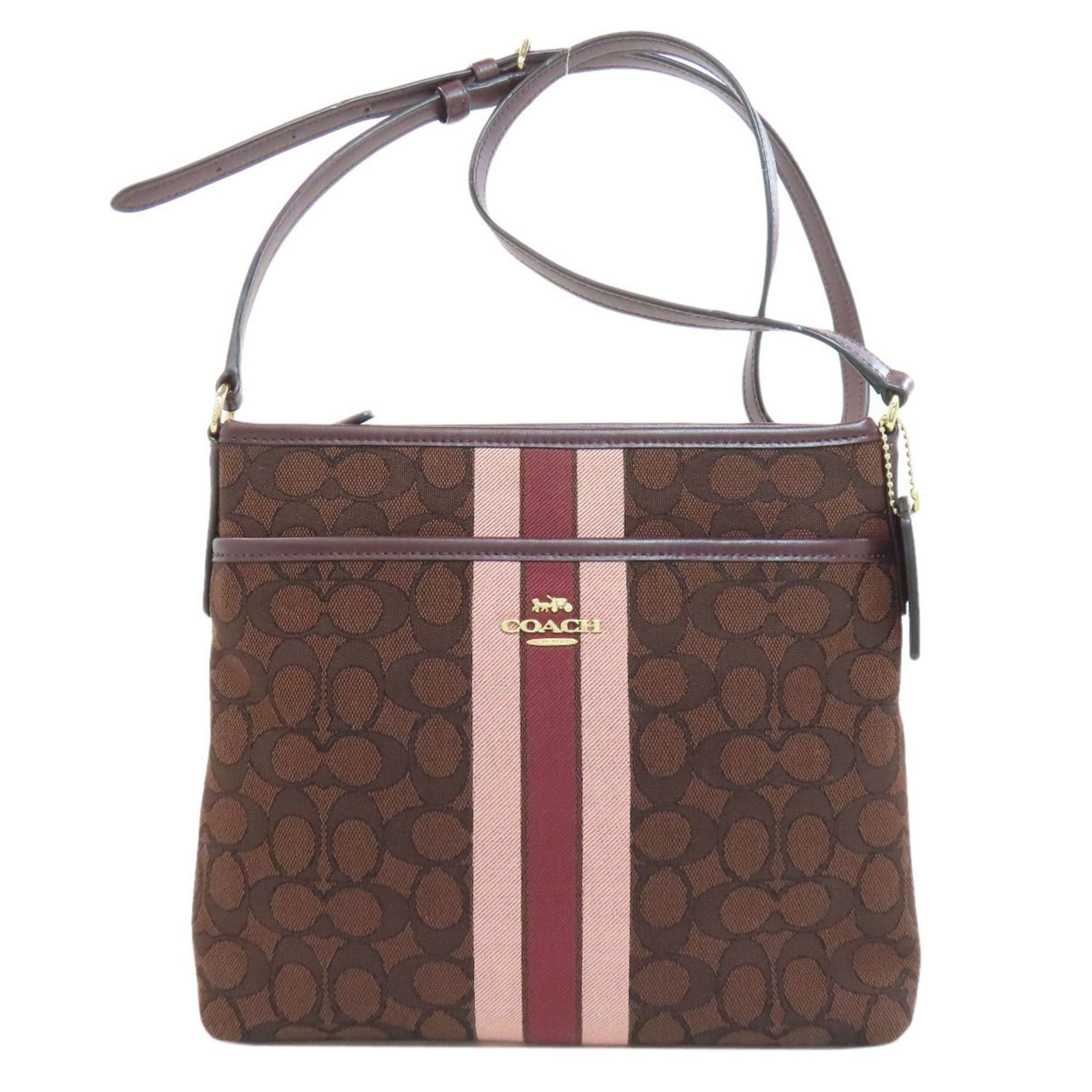 Coach F39041 Signature Shoulder Bag Canvas Women's Coach in Brown