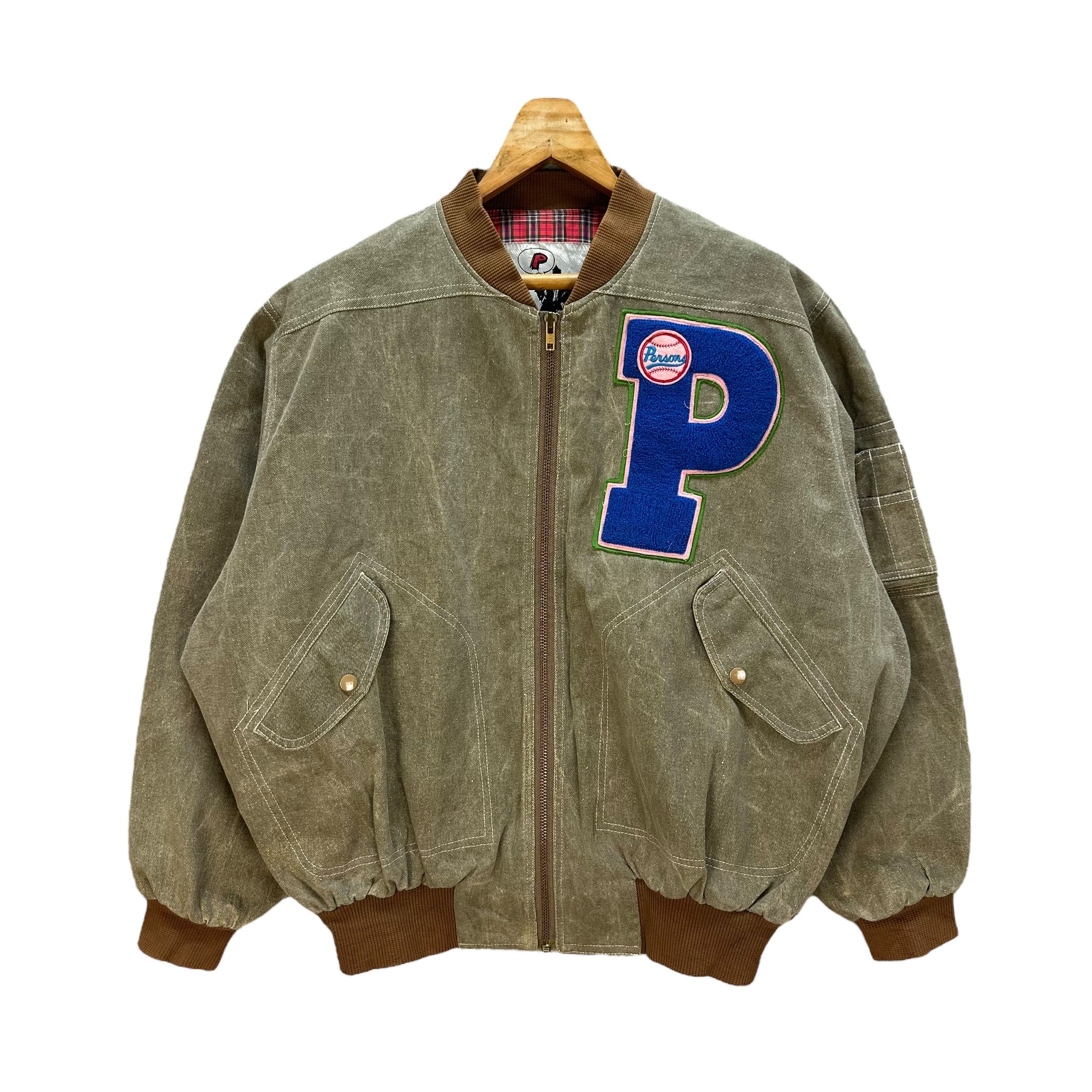 PERSON'S PERSON'S Capital P Big Logo Work Bomber Jacket #A56-1290 Size US XL / EU 56 / 4 - 1 Thumbnail