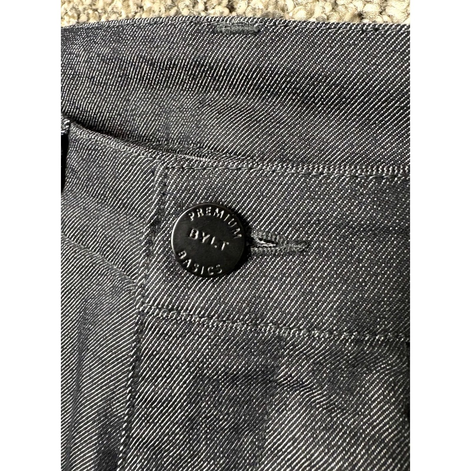 Vintage BYLT Pants Mens 33 Gray Everyday Pant Stretch Chino Premium Basics Slim Front Zip Pockets Size US 33 - 3 Thumbnail
