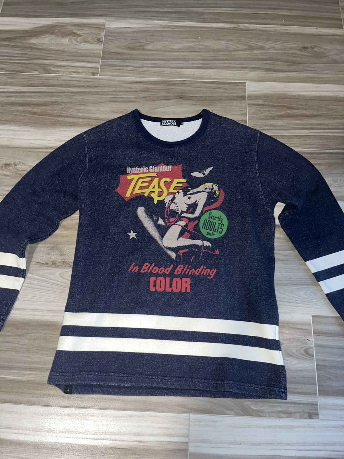 image of Hysteric Glamour Tease Long Sleeve in Navy, Men's (Size Medium)