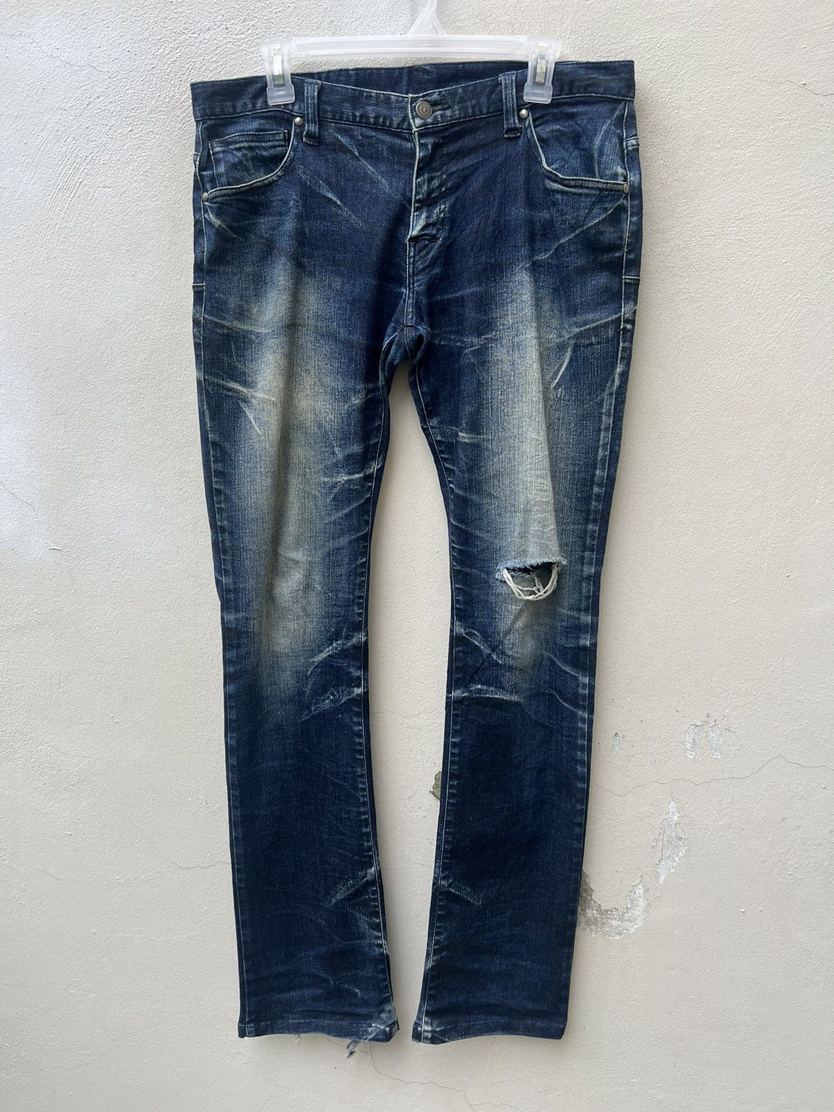 Tornado Mart Vintage Tornado Mart Distress Fade Denim Stretch Flare Jeans Size US 32 / EU 48 - 6 Thumbnail
