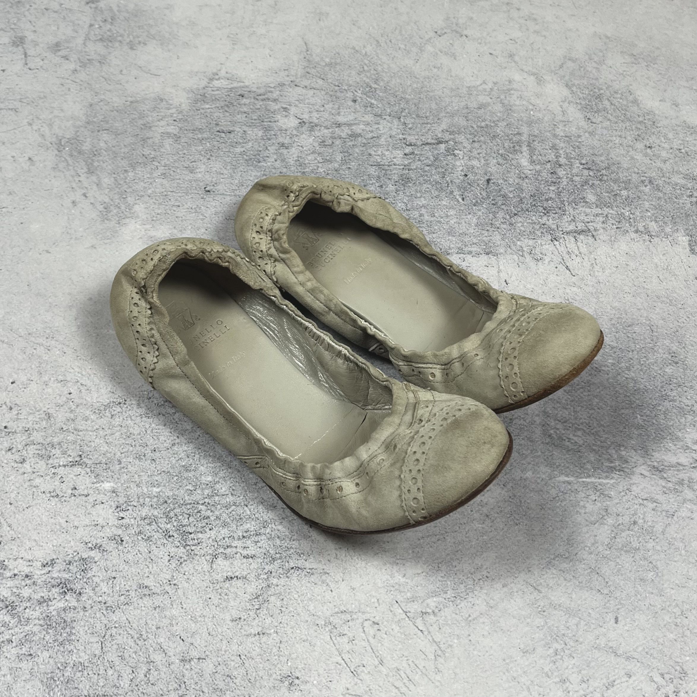 Brunello Cucinelli Ladies Brunello Cucinelli Monili Toe Suede Ballet Flats Size US 6.5 / IT 36.5 - 6 Thumbnail