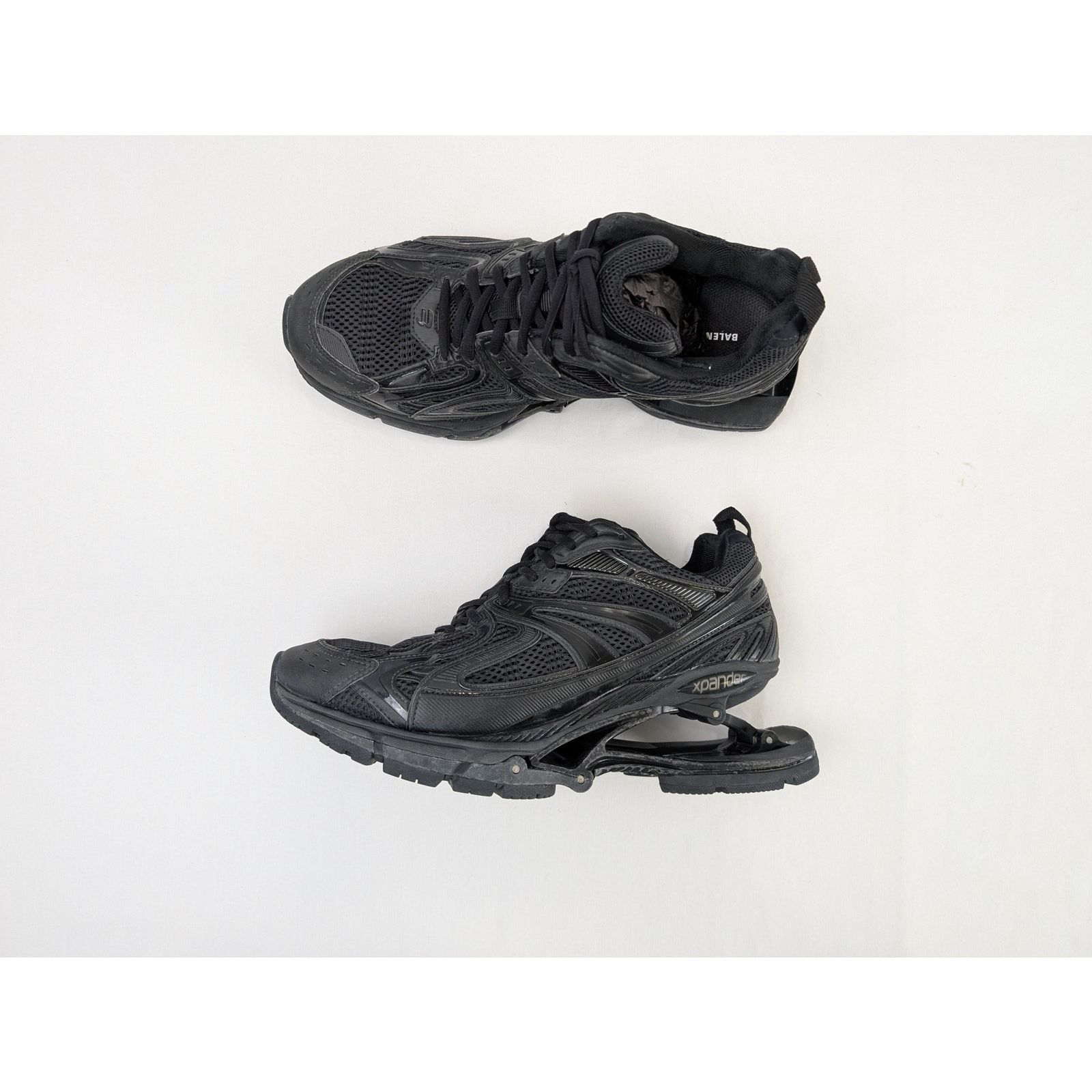 Balenciaga o1rshd1 Mesh Rubber Single X-Pander Sneakers in Black Size US 13 / EU 46 - 1 Thumbnail