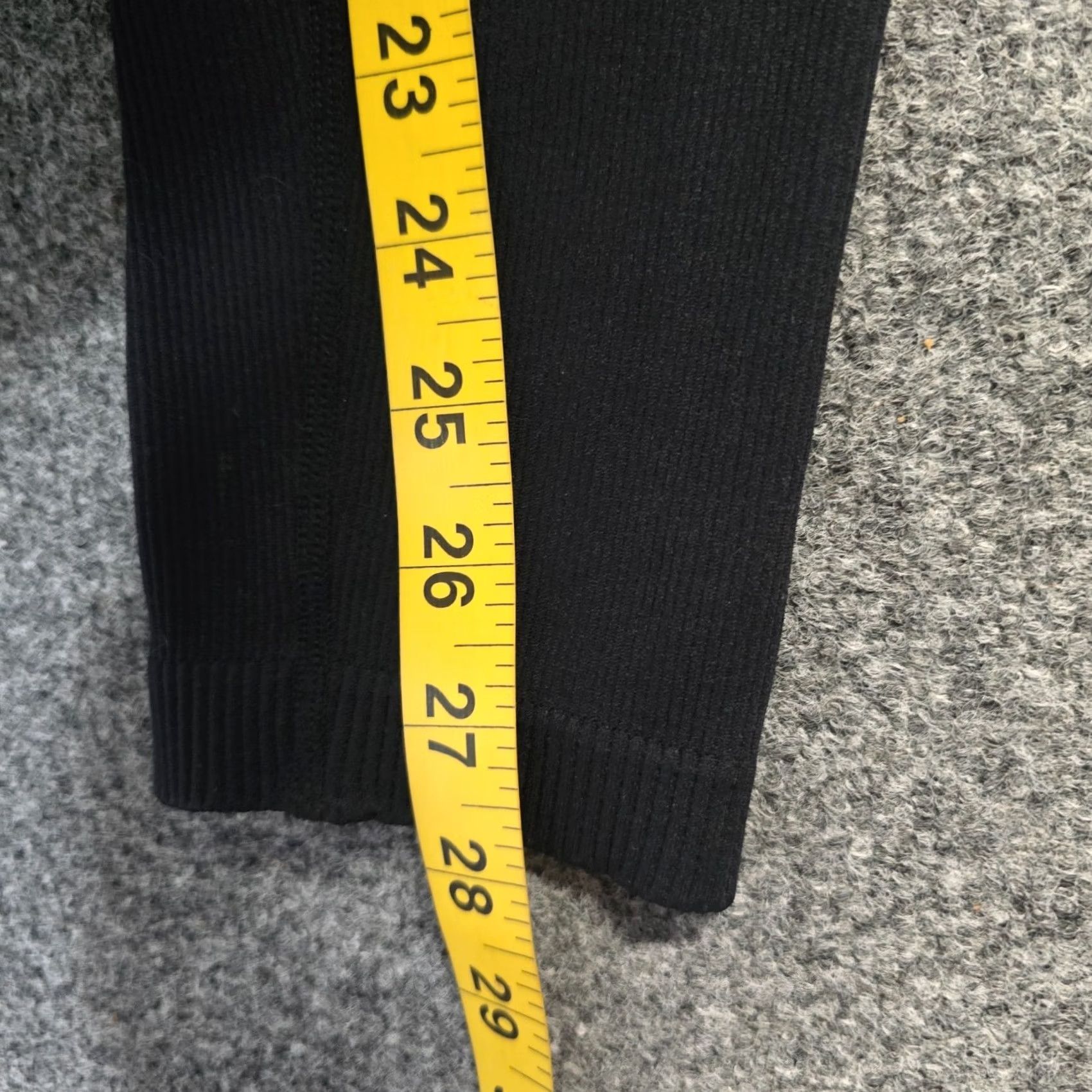 Vintage Savage X Fenty Leggings Womens Large Black Ribbed Full Length Athletic Yoga Size 36" / US 14 / IT 50 - 6 Thumbnail