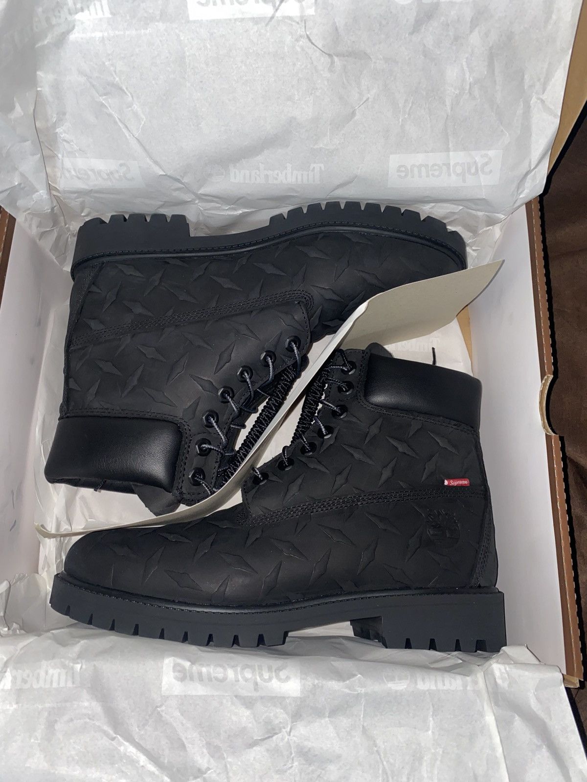 Supreme × Timberland Timberland Premium Waterproof Boot Supreme Diamond Plate Size US 8.5 / EU 41-42 - 2 Thumbnail