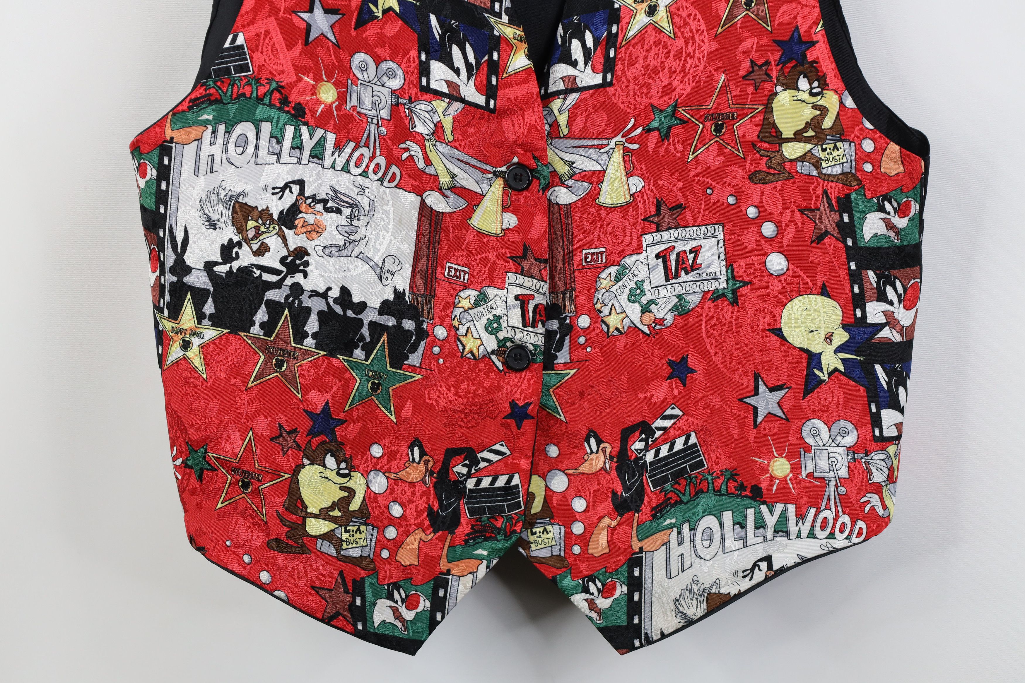 Vintage Vintage 90s Looney Tunes Hollywood Movie Tie Vest Jacket Size ONE SIZE - 3 Thumbnail