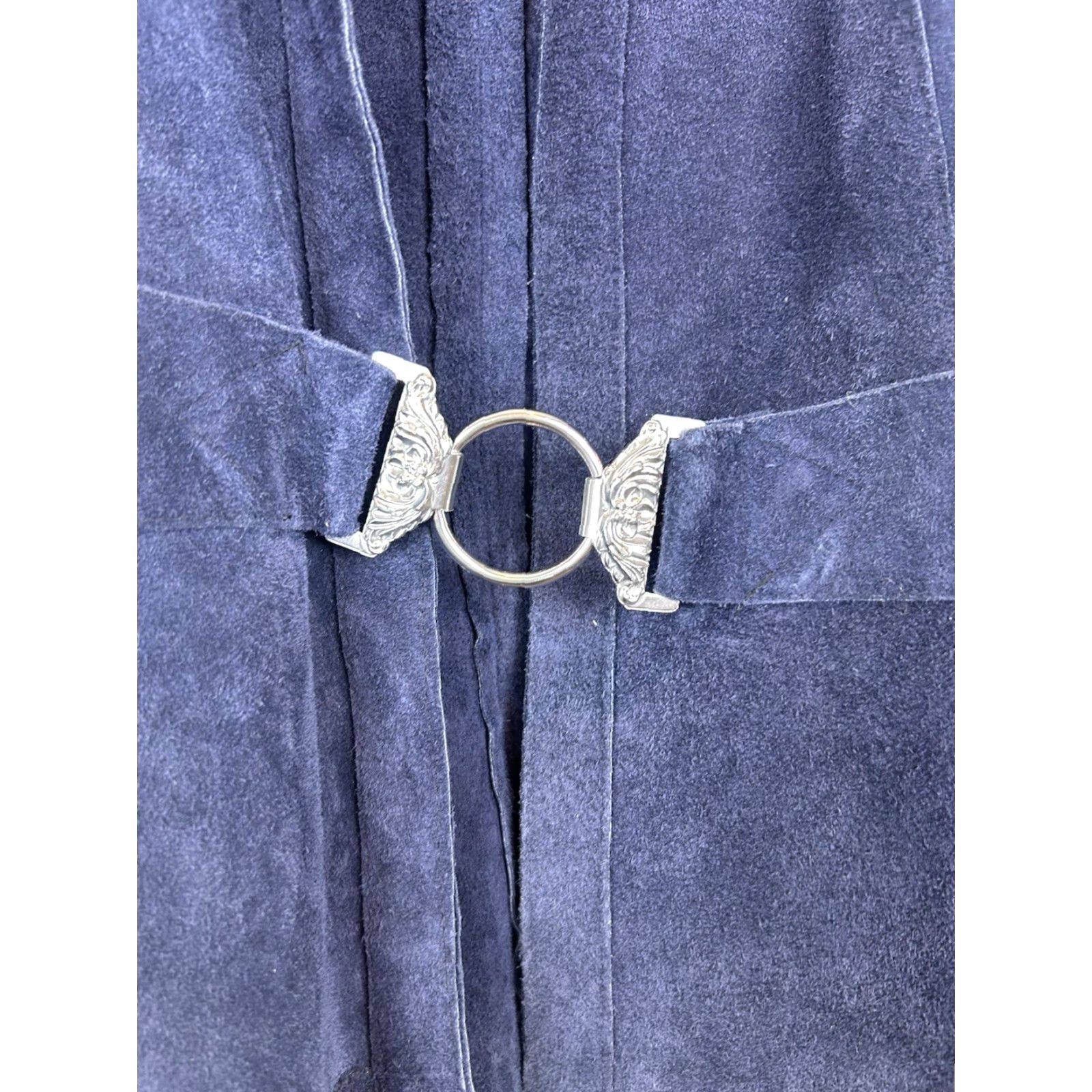 Vintage VINTAGE Suede Skirt Jacket Leather Set Blue Vest 60s Rock Boho 2 Piece Womens S Size 28" / US 6 / IT 42 - 4 Thumbnail