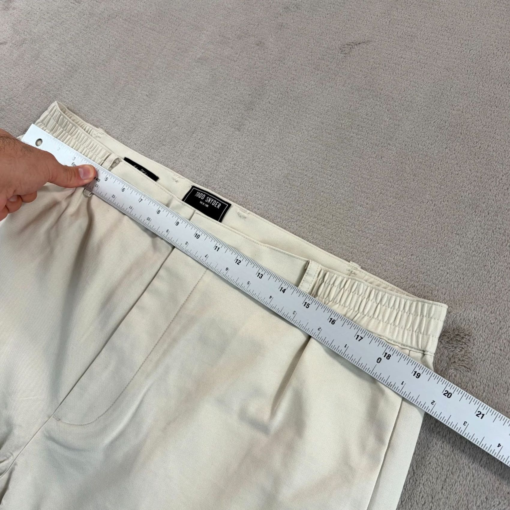 Todd Snyder Todd Snyder Italian Wool-Cotton Modern Trousers Coastal White Men XL NWT Dress Pants Formal Workwear Slim Straight Front Pockets Button Zip Fly Size US 36 / EU 52 - 6 Thumbnail