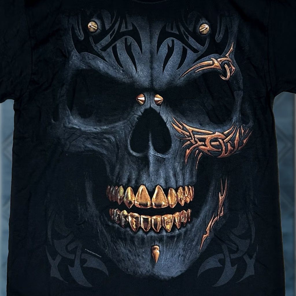 Vintage Spiral Motorcycle Graphic Skull T-shirt Men’s Large Black Short Sleeve Tee Size US L / EU 52-54 / 3 - 1 Thumbnail