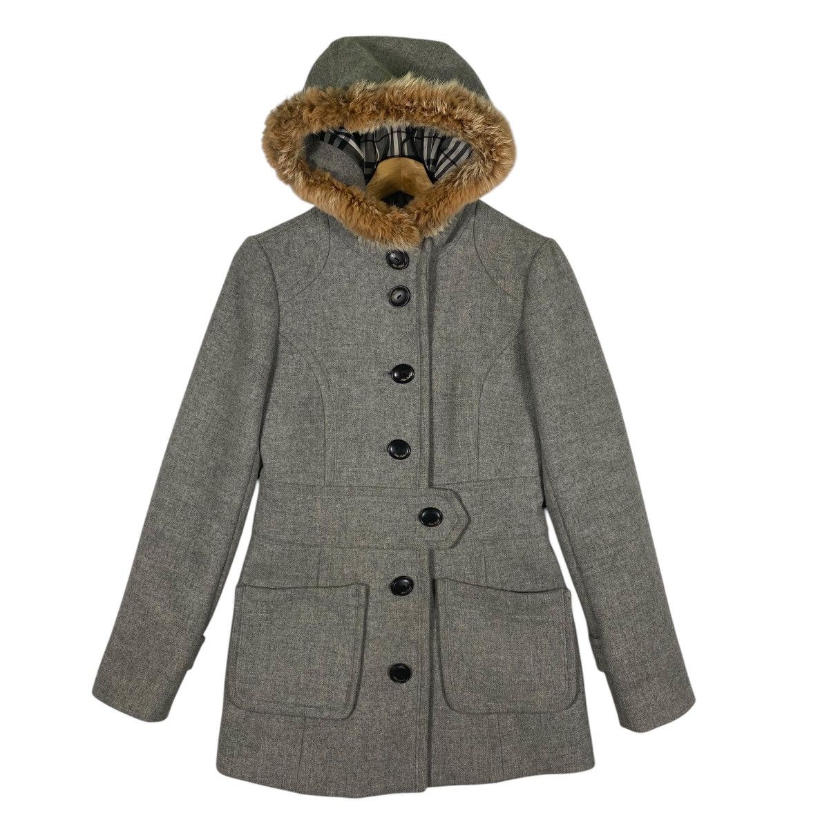 Burberry Burberrys Hoodie Rabbit Fur Trench Coat Size 38 Grey Colour Size XS / US 0-2 / IT 36-38 - 1 Thumbnail