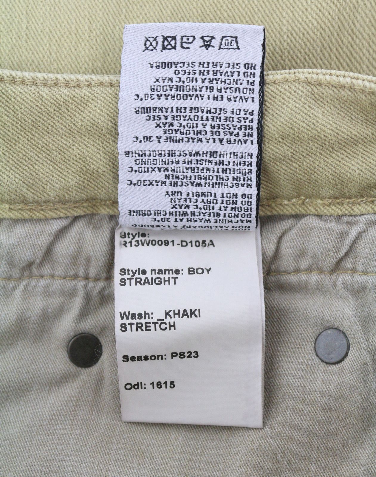 R13 BOY STRAIGHT 28 Khaki Stretch Denim Cropped 86302 Size 28" / US 6 / IT 42 - 10 Thumbnail