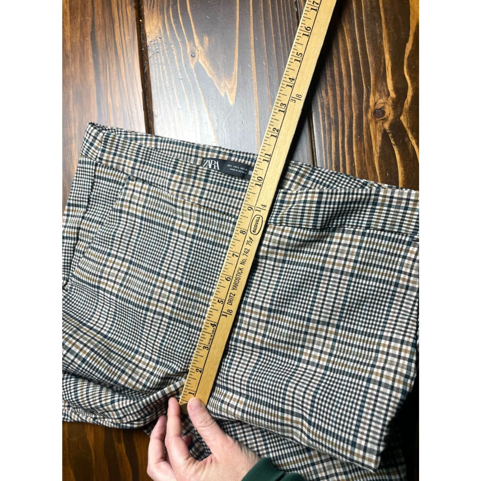 Zara Zara Pants Women's Large L Plaid Dress Pants Black Tan Brown Casual Straight Inseam 27.5 in Color May Vary Free Return Womens Size 36" / US 14 / IT 50 - 6 Thumbnail