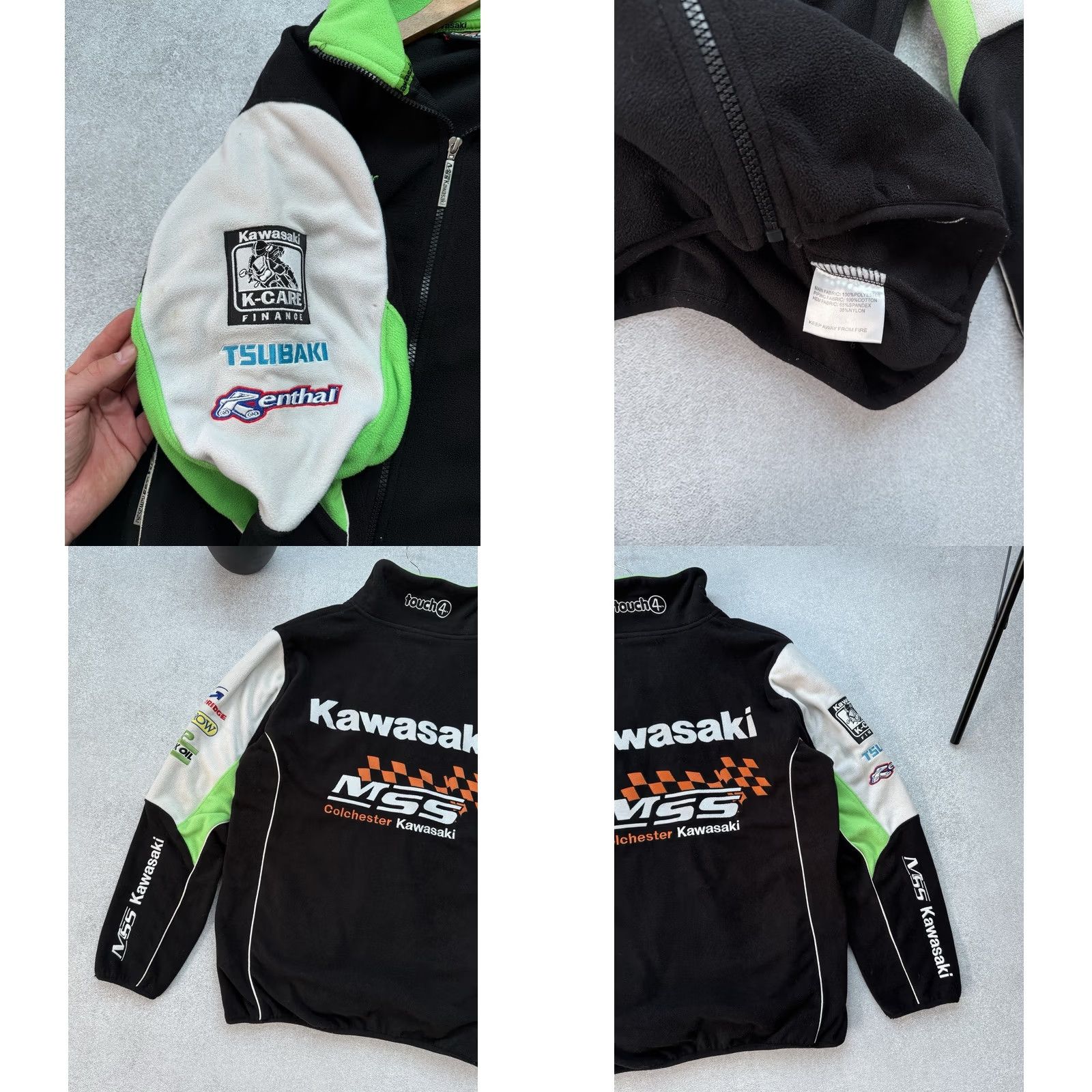 Vintage VINTAGE Kawasaki Racing NASCAR Moto Fleece MSS Retro Rare Y2K Black Sz S Sweatshirt Mens Full Zip Hooded Pockets Logo Zipper Embroidered 8.5/10 Size US S / EU 44-46 / 1 - 8 Thumbnail