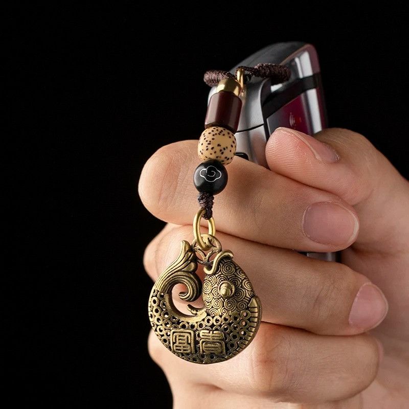 Other Lucky Fish Keyring Car Keychain Brass Holder Hanging Charms Size ONE SIZE - 4 Thumbnail