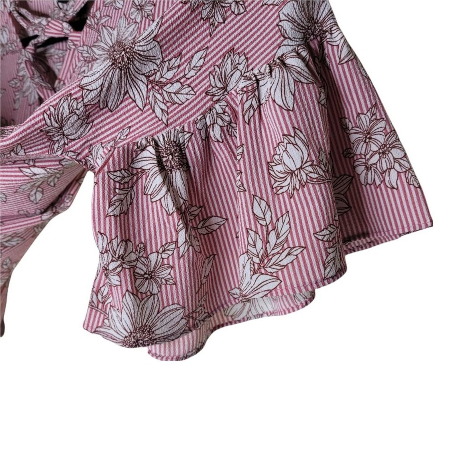 Other B Collection By Bobeau Pink Floral Striped Criss Cross Small Size S / US 4 / IT 40 - 3 Thumbnail