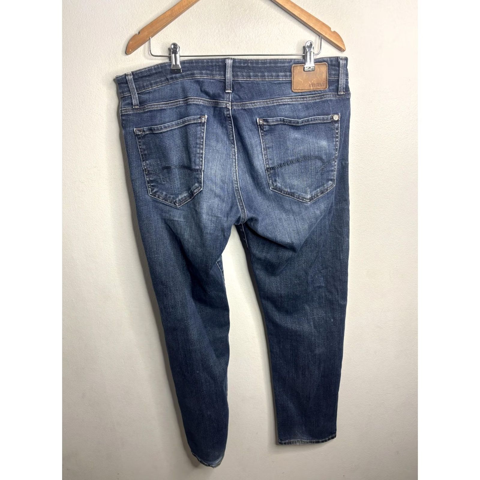 Mavi Mavi Jeans Mens 38 32 Blue Medium Wash Slim Tapered Distressed Denim Pants Size US 38 / EU 54 - 4 Thumbnail