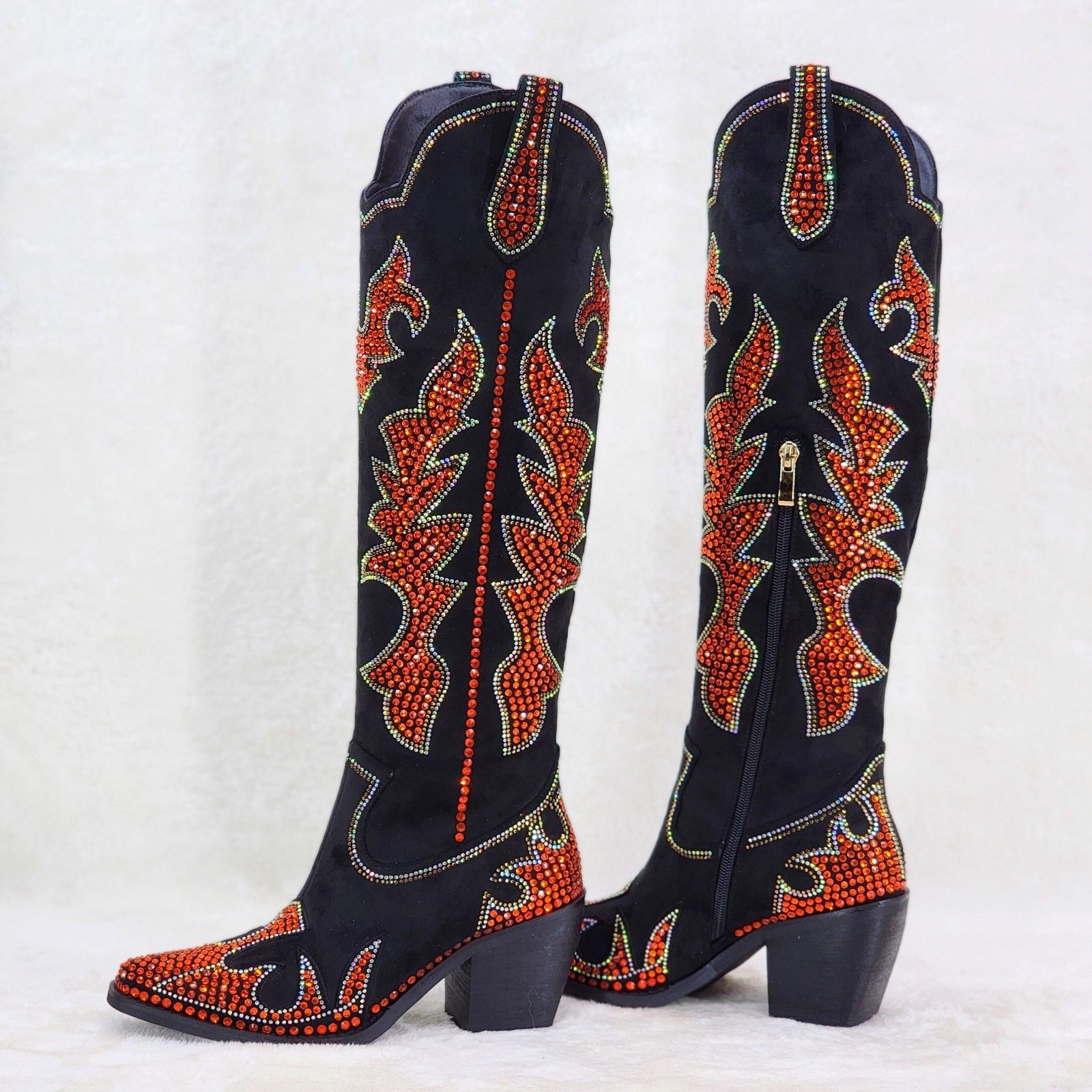 Other Harley Girl Country Western Cowgirl Knee Boots Rhinestones B Size US 12 / IT 42 - 5 Thumbnail