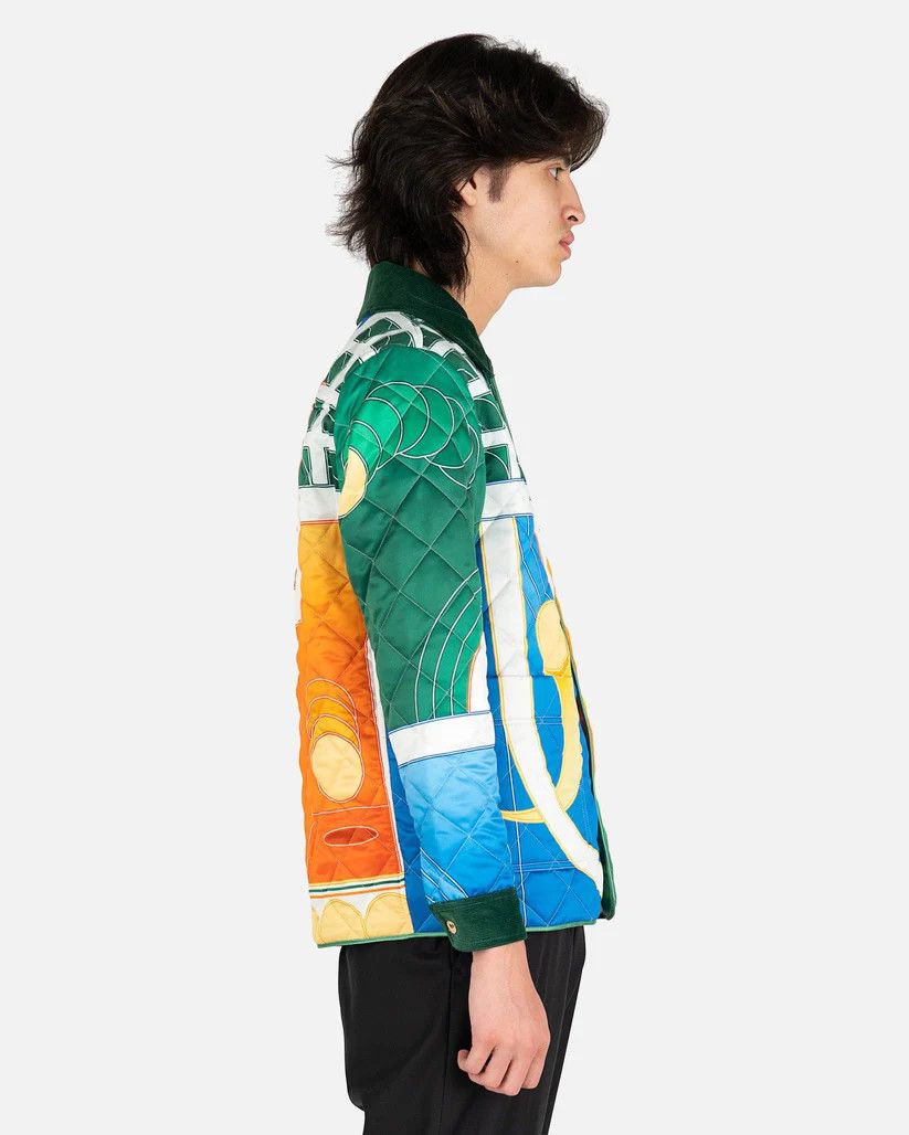 Casablanca o1mle0326 Printed Quilted Hunting Jacket Reve De Tennis Size US M / EU 48-50 / 2 - 2 Thumbnail