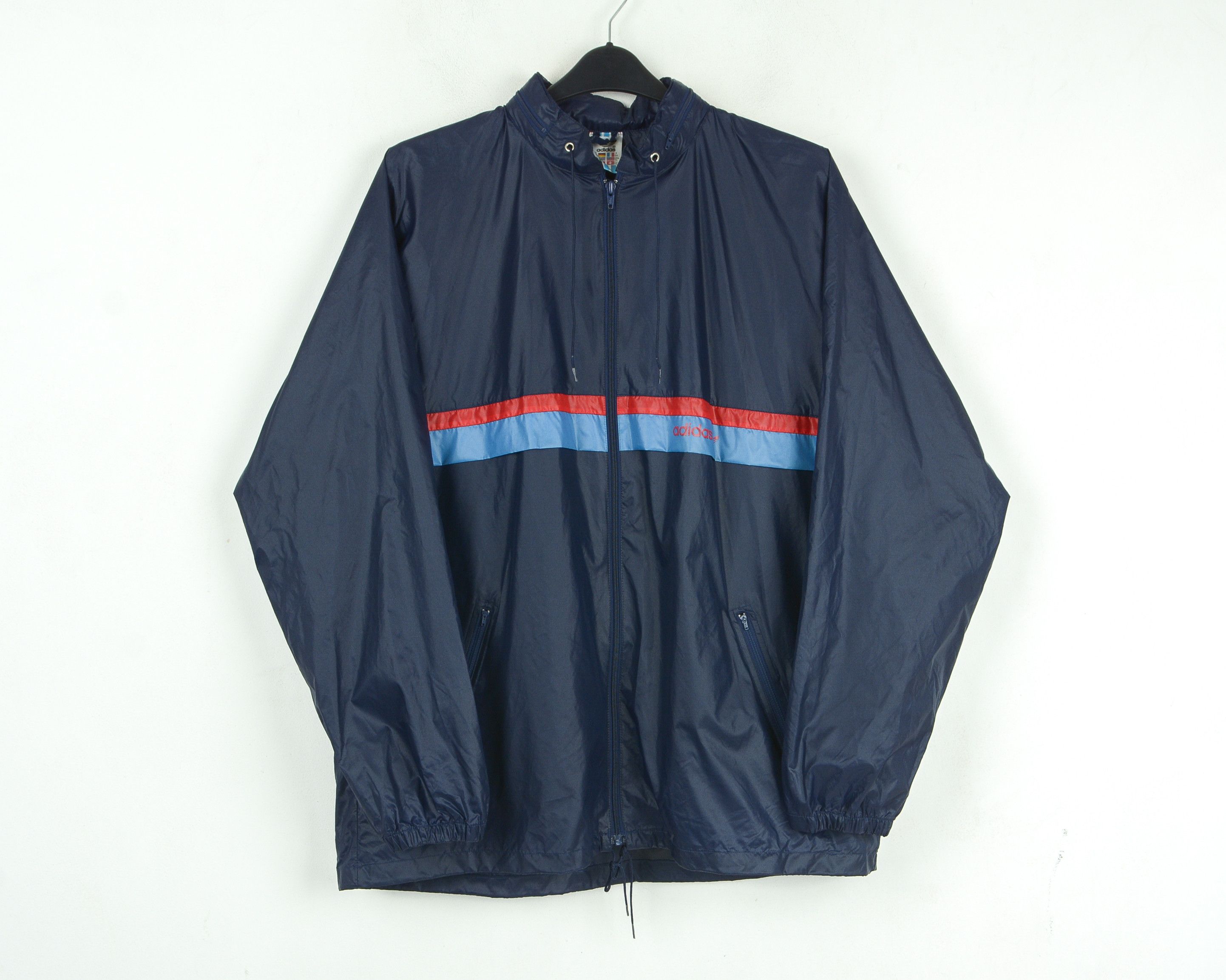 Adidas Mens XL Packable 80s Nylon Track Jacket Hooded UK 44 Sport Size US XL / EU 56 / 4 - 2 Thumbnail