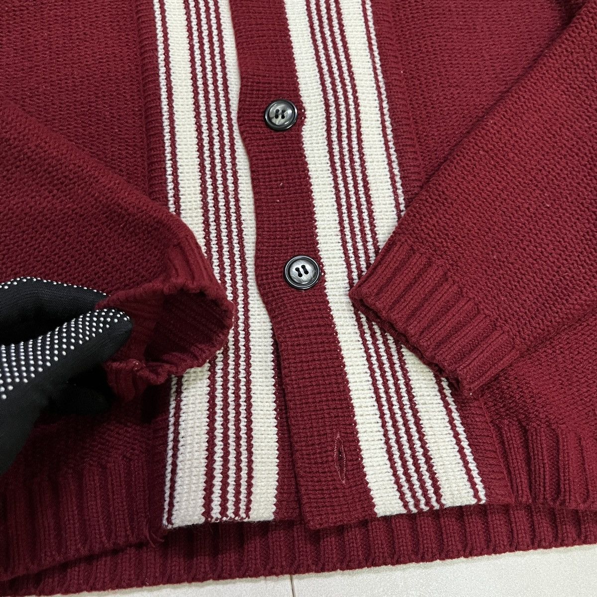 Aran Isles Knitwear × Japanese Brand Vintage Cashmilon Stripe Knit Cardigan Size US S / EU 44-46 / 1 - 3 Thumbnail