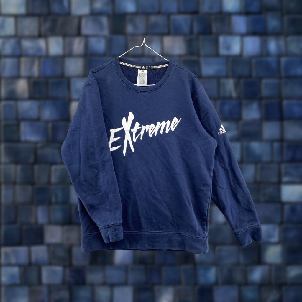 Adidas adidas Extreme Blue Pullover Sweatshirt Hoodie Men L Blue Modern Comfort All Seasons Mens Size US L / EU 52-54 / 3 - 1 Thumbnail