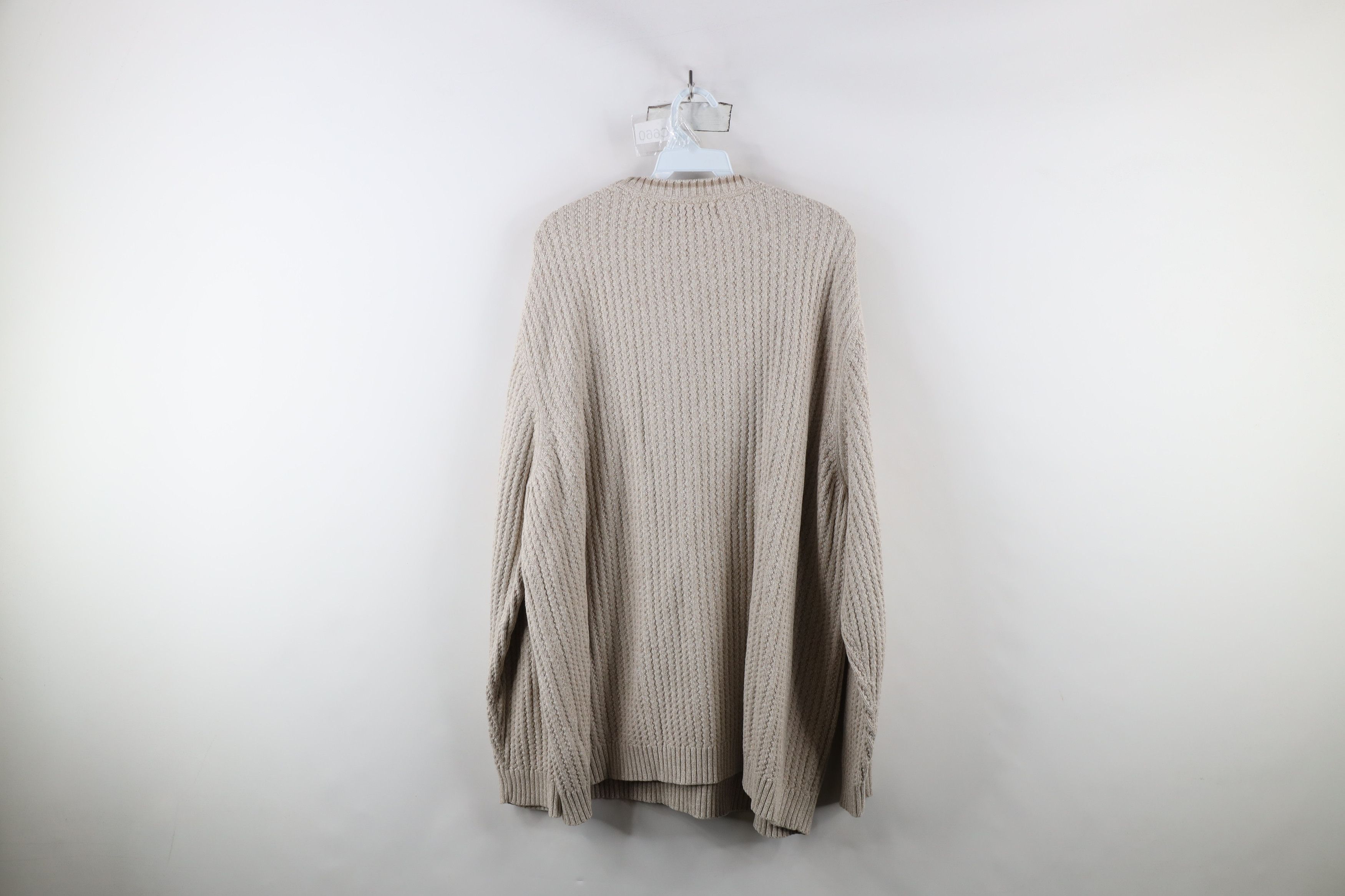 Vintage Eddie Bauer Chunky Cotton Ribbed Knit Sweater Beige