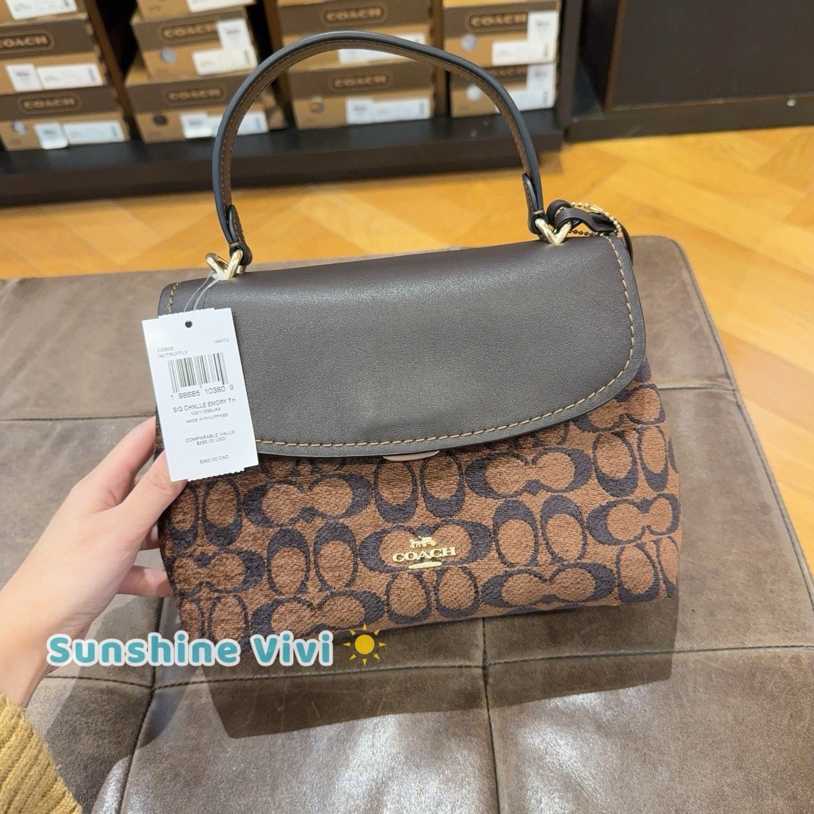 Coach NWT Coach Emory Top Handle Bag Signature Chenille CDB08 Size ONE SIZE - 7 Thumbnail