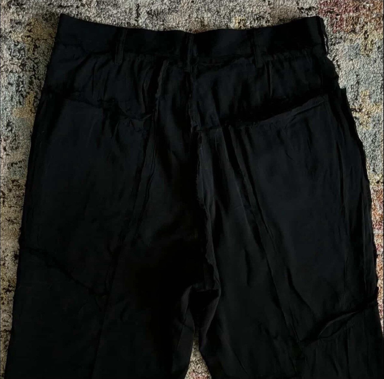 Yohji Yamamoto B by Yohji Yamamoto AW18 Distressed Patchwork Trousers Size US 30 / EU 46 - 3 Thumbnail
