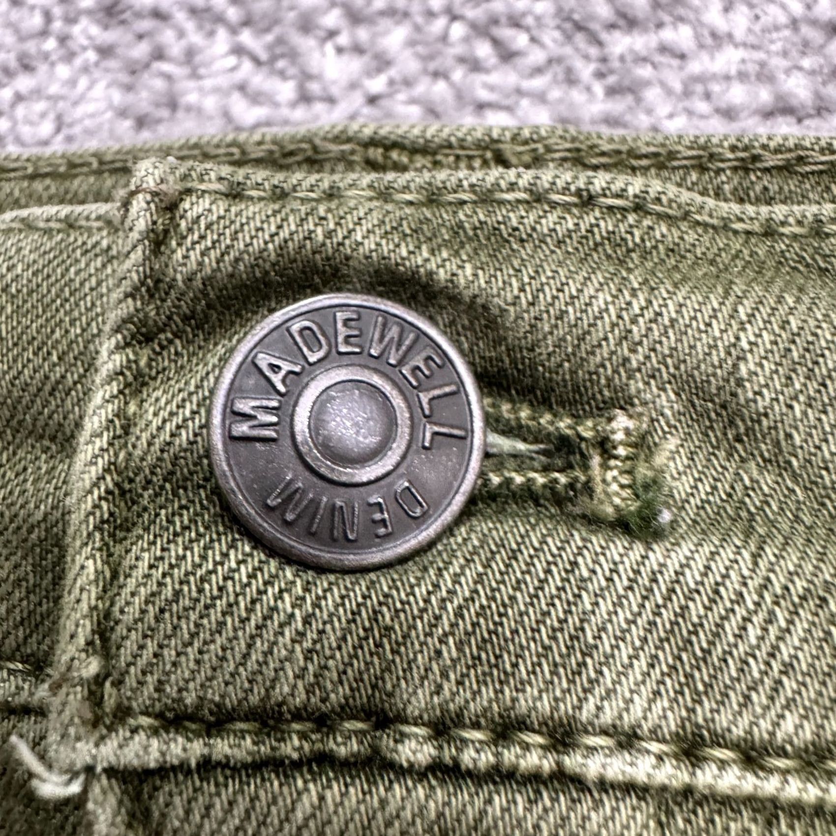 Madewell Madewell Jeans Womens 27 High Rise Skinny Denim Green Olive 10" Inseam 26" Belt Loops 5-Pocket City Grunge Outdoor Jeans Mens Womens Girls Size 27" / US 4 / IT 40 - 3 Thumbnail