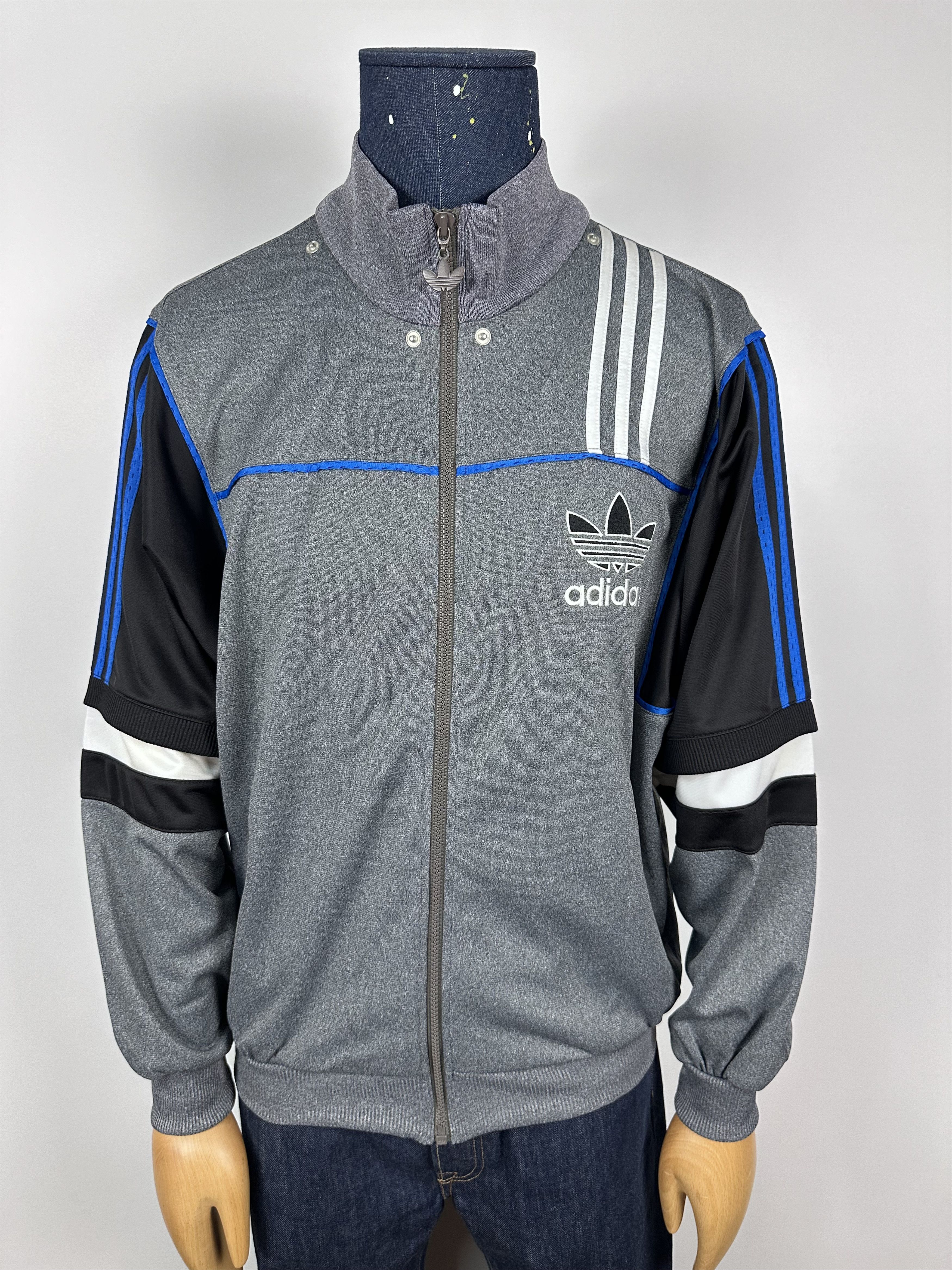 Adidas × Vintage Adidas Vintage 90s Gray Blue Track Tracksuit Top Jacket Size US M / EU 48-50 / 2 - 2 Thumbnail